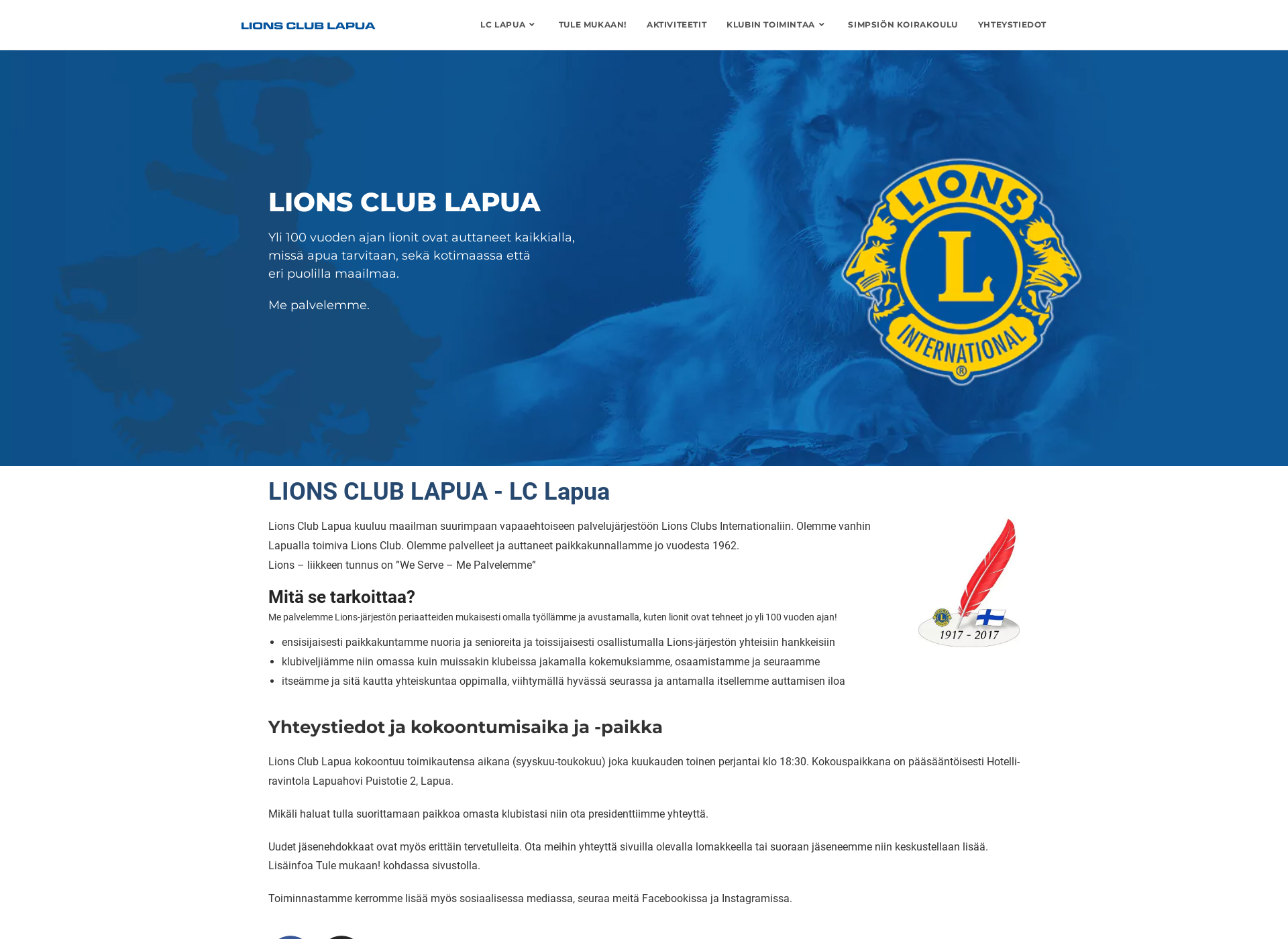 Skärmdump för lclapua.fi