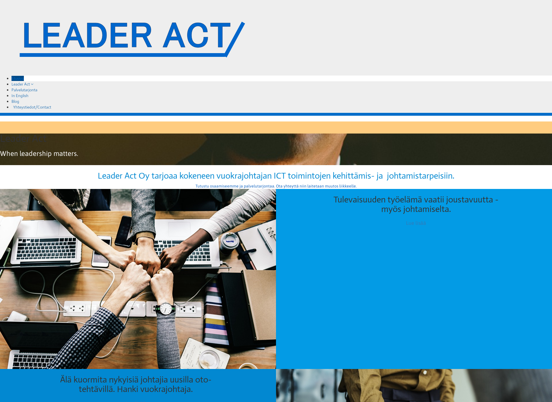 Skärmdump för leaderact.fi