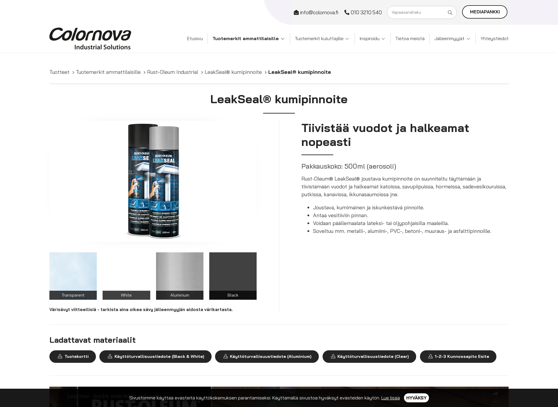 Screenshot for leakseal.fi