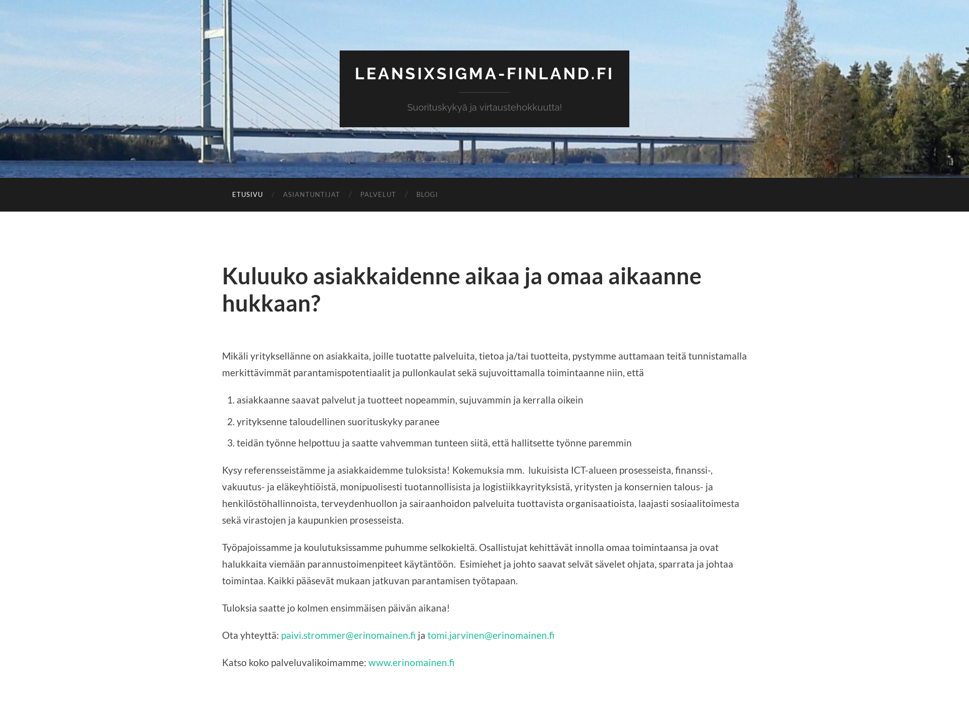 Screenshot for leansixsigma-finland.fi