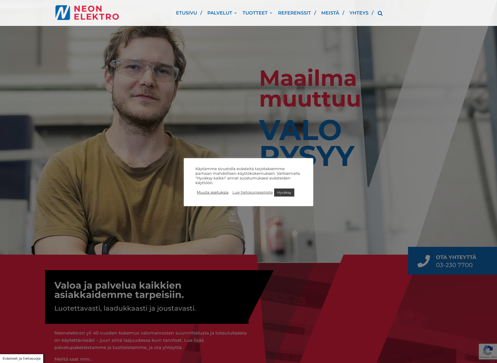 Skärmdump för led-valomainos.fi