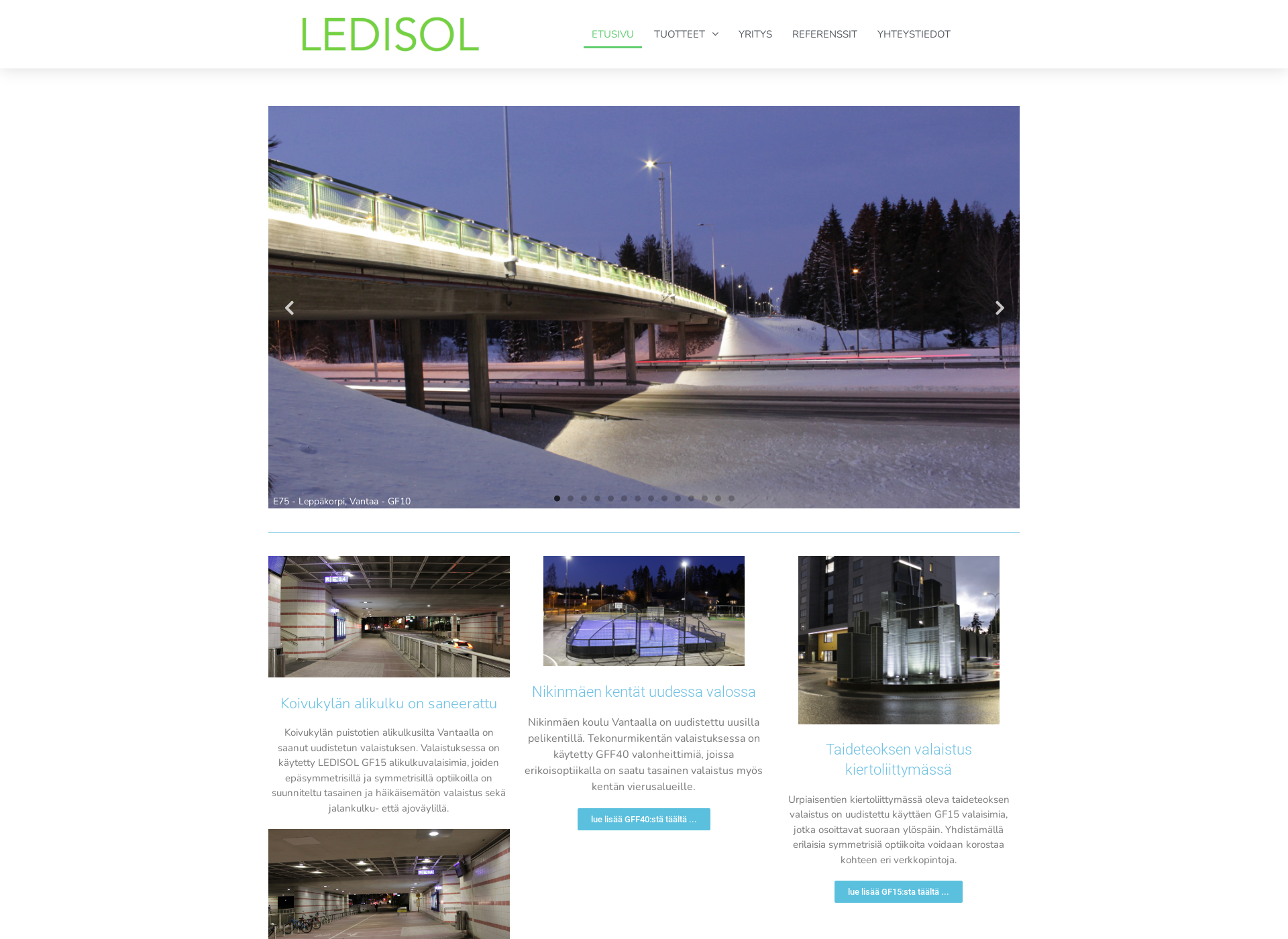Skärmdump för ledisol.fi