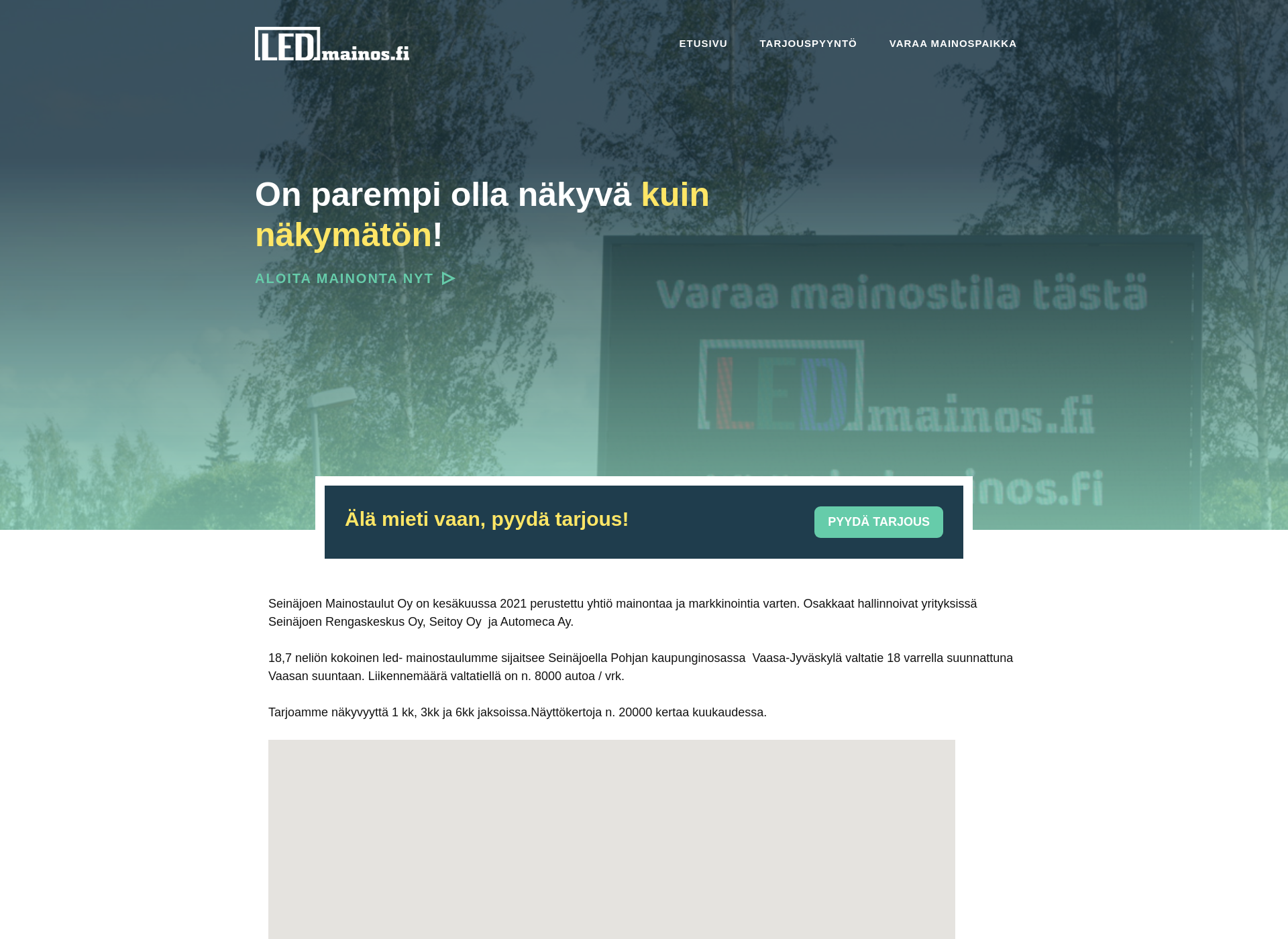 Skärmdump för ledmainos.fi
