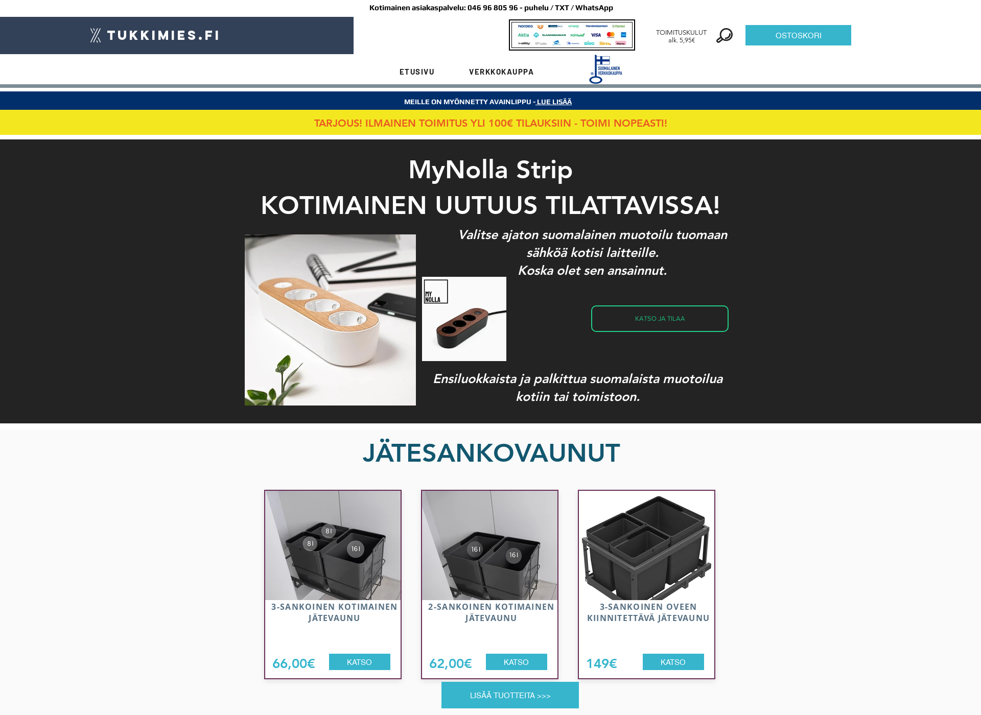 Skärmdump för ledvalotnetista.fi