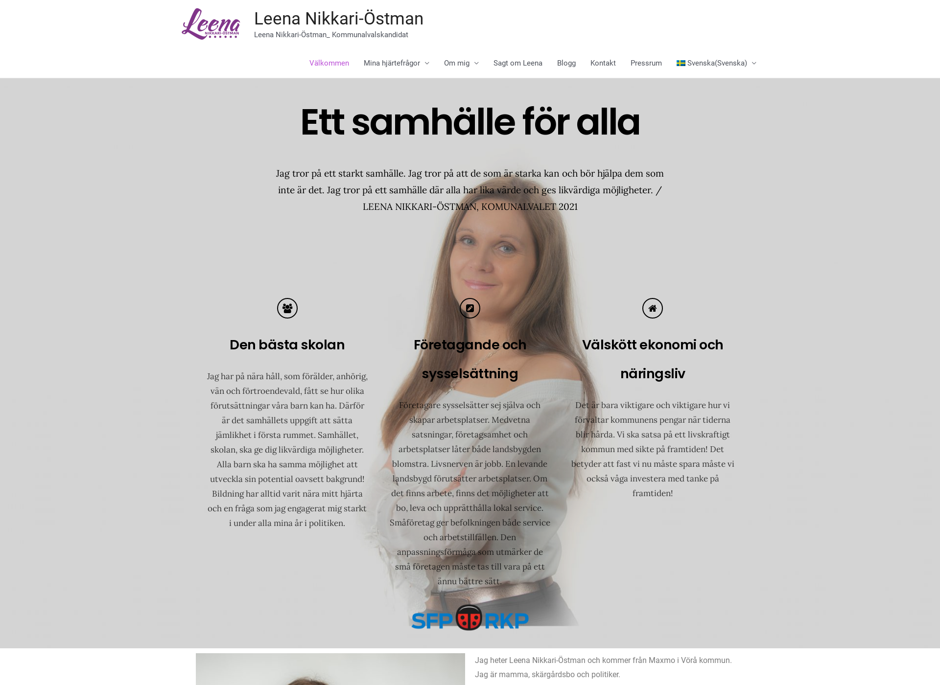 Skärmdump för leenanikkariostman.fi