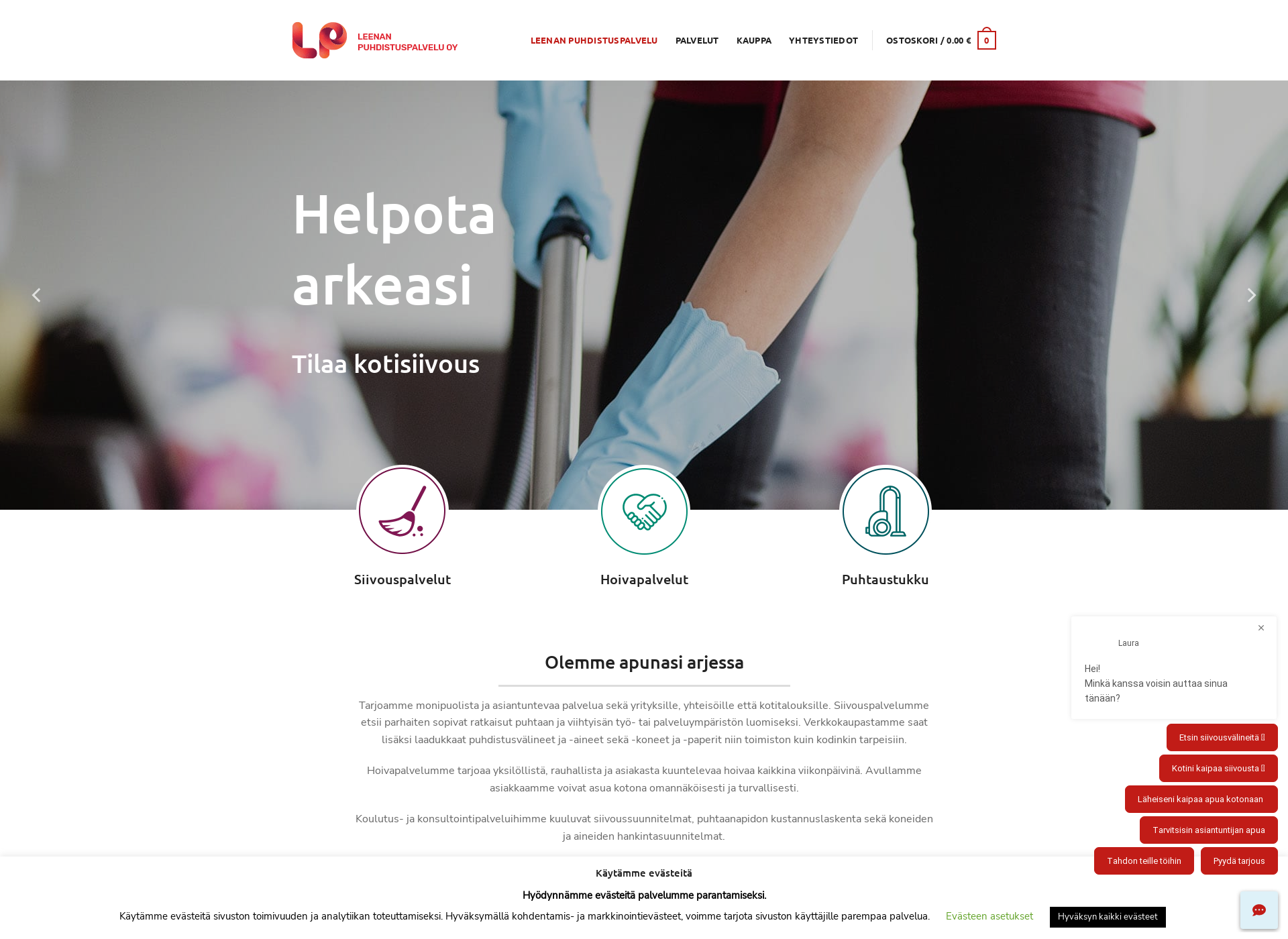 Screenshot for leenanpuhdistuspalvelu.fi