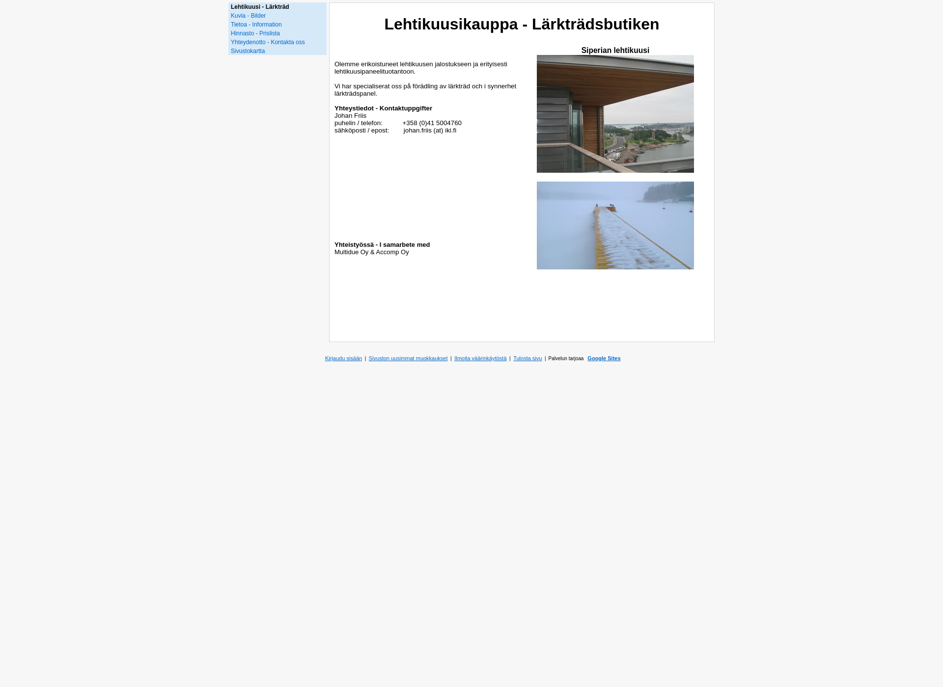 Skärmdump för lehtikuusikauppa.fi