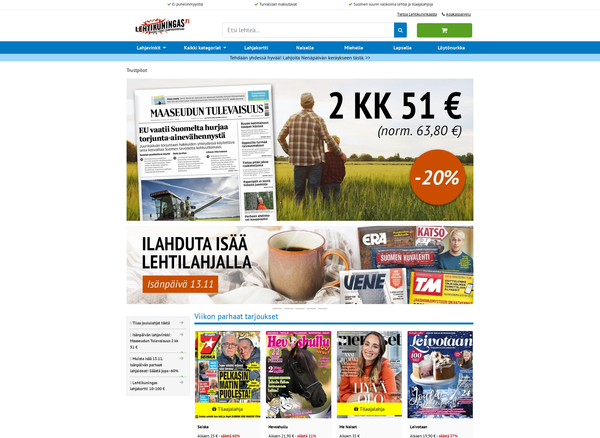 Näyttökuva lehtitilaus.fi