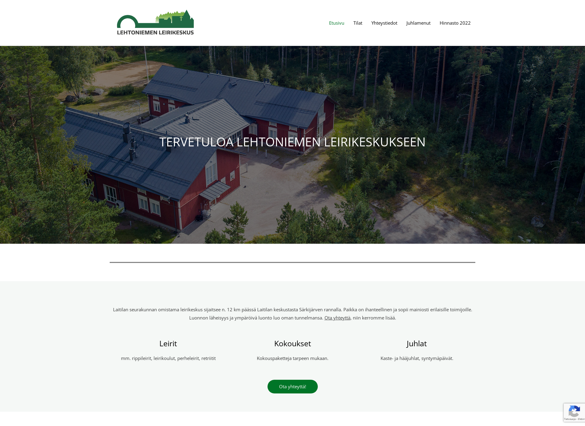 Screenshot for lehtoniemenleirikeskus.fi