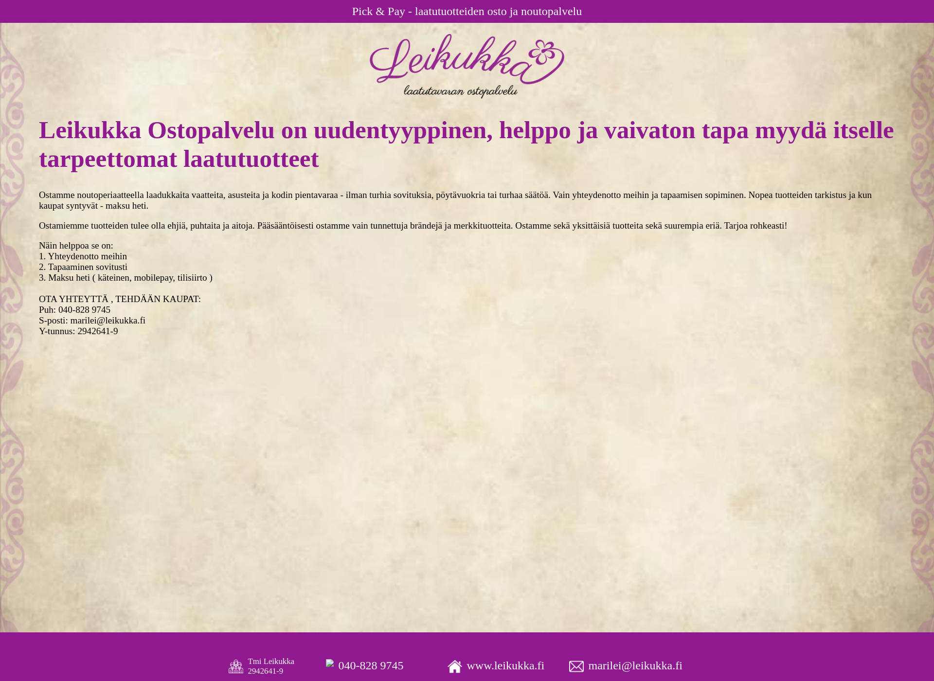 Skärmdump för leikukka.fi