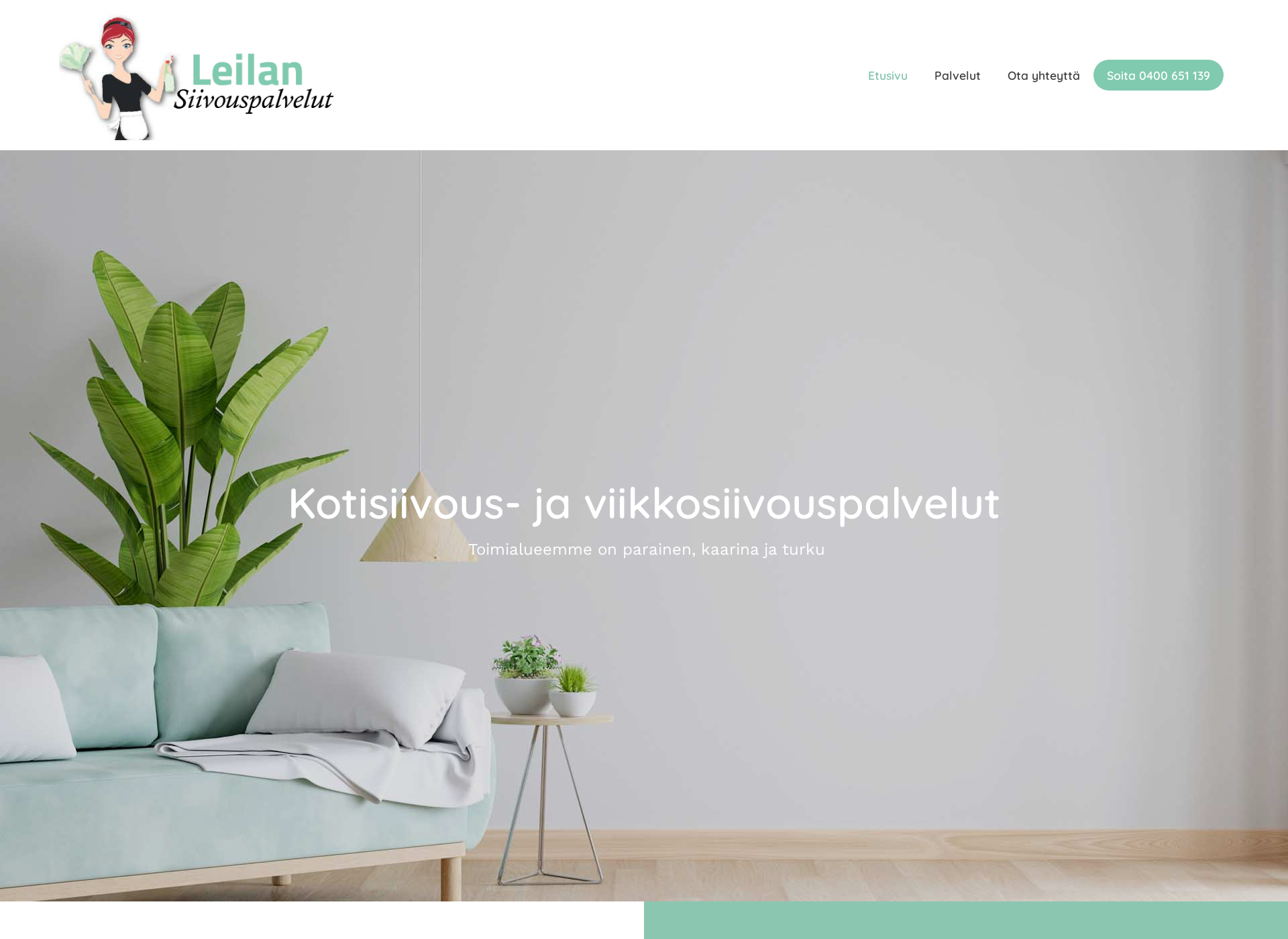 Skärmdump för leilansiivouspalvelut.fi