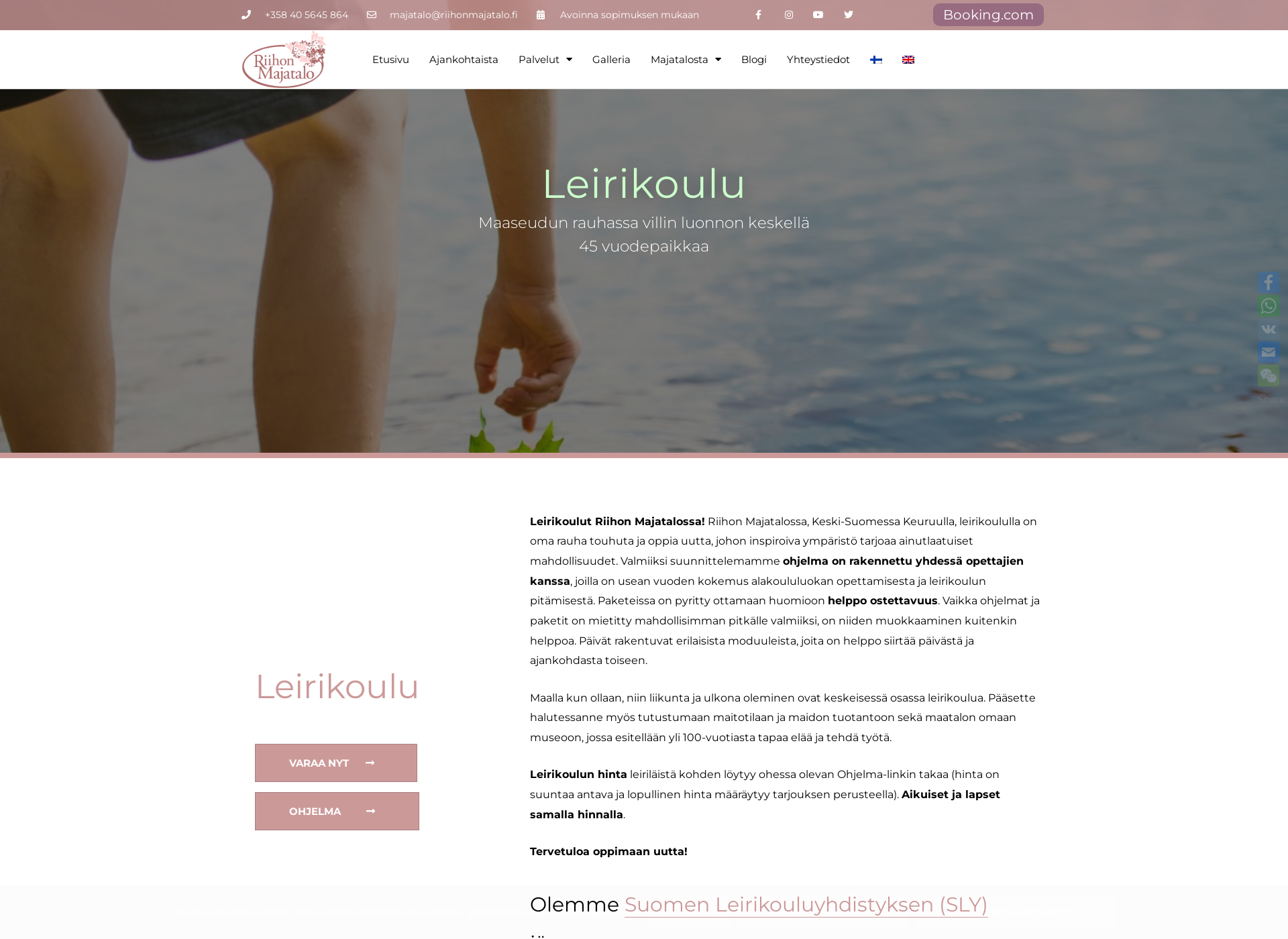 Screenshot for leirikoulut.fi