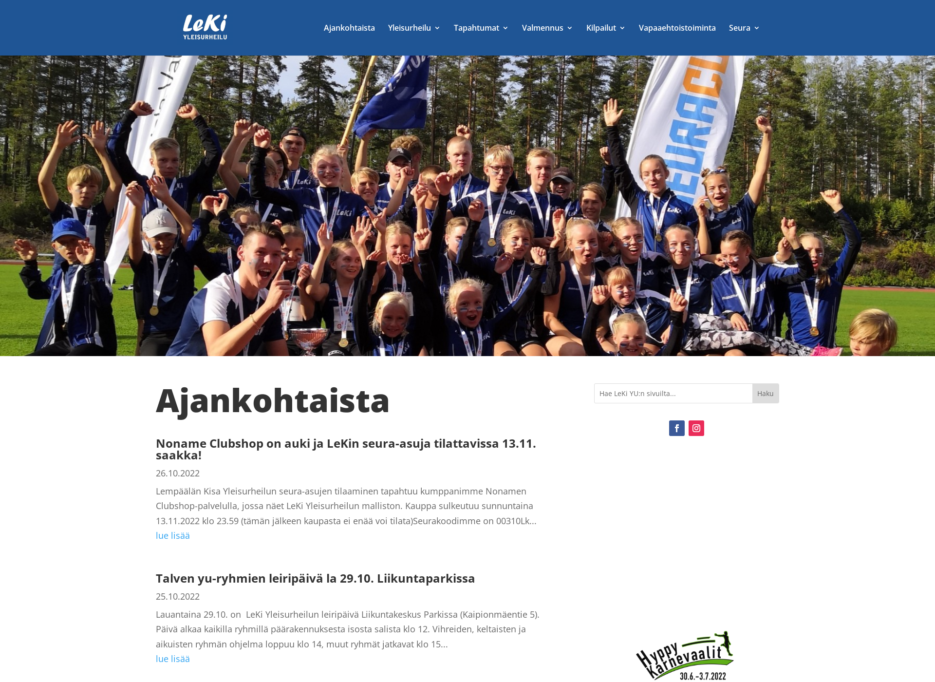 Skärmdump för lekiyu.fi