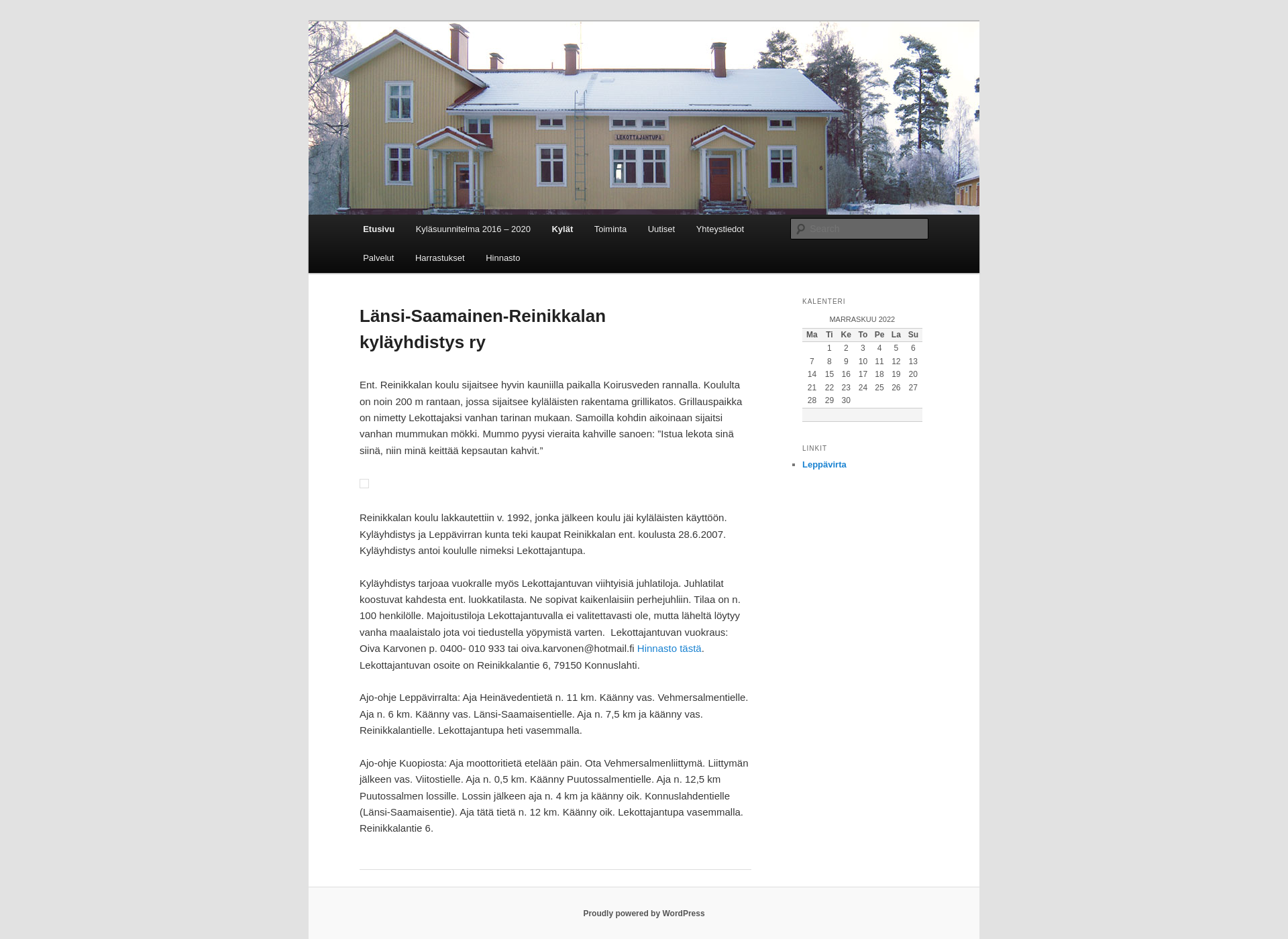 Skärmdump för lekottajantupa.fi