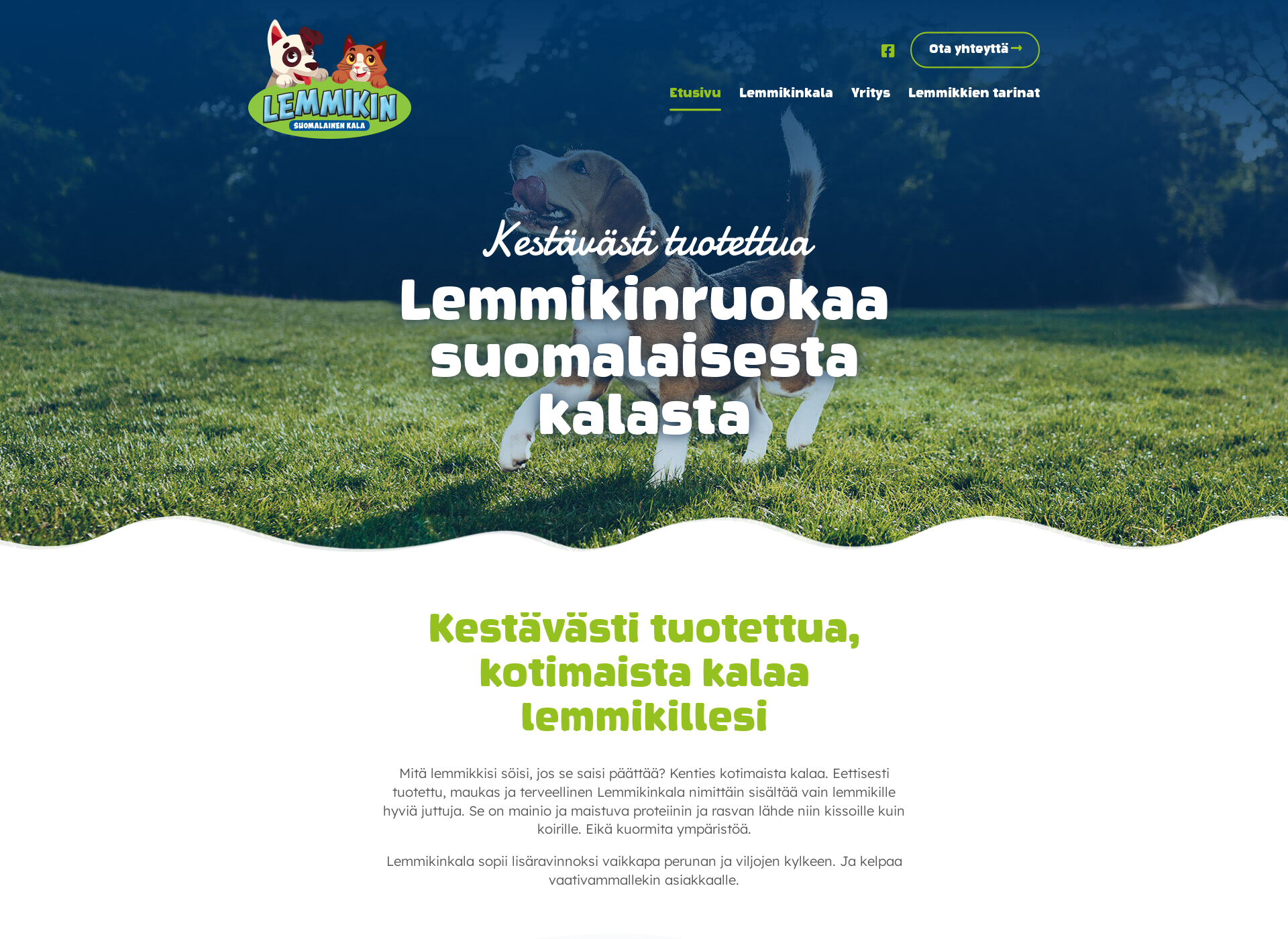 Skärmdump för lemmikinkala.fi