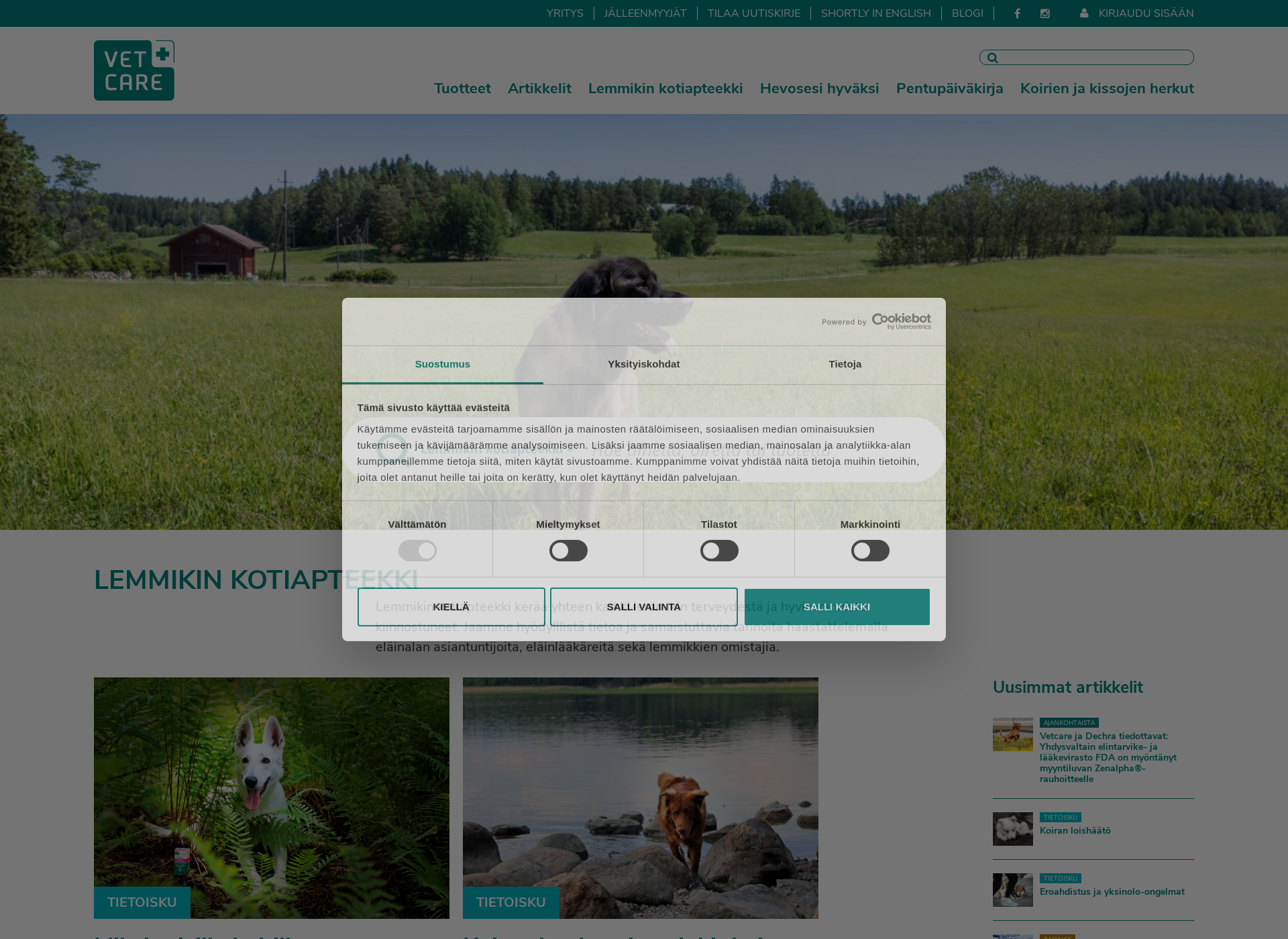 Screenshot for lemmikinkotiapteekki.fi