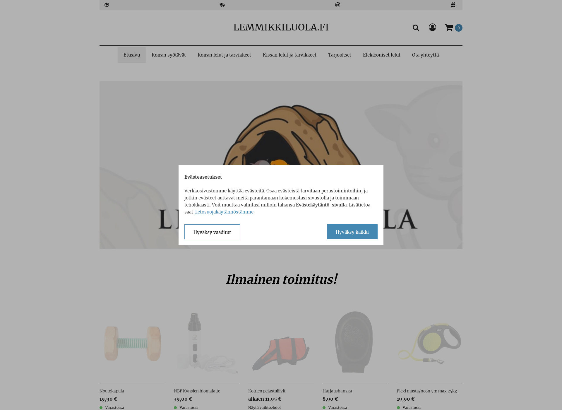 Screenshot for lemmikkiluola.fi