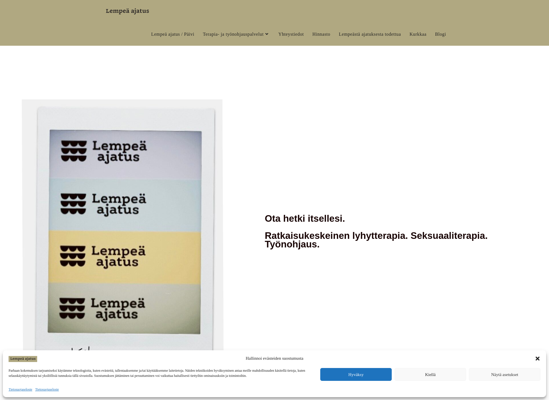 Skärmdump för lempeaajatus.fi