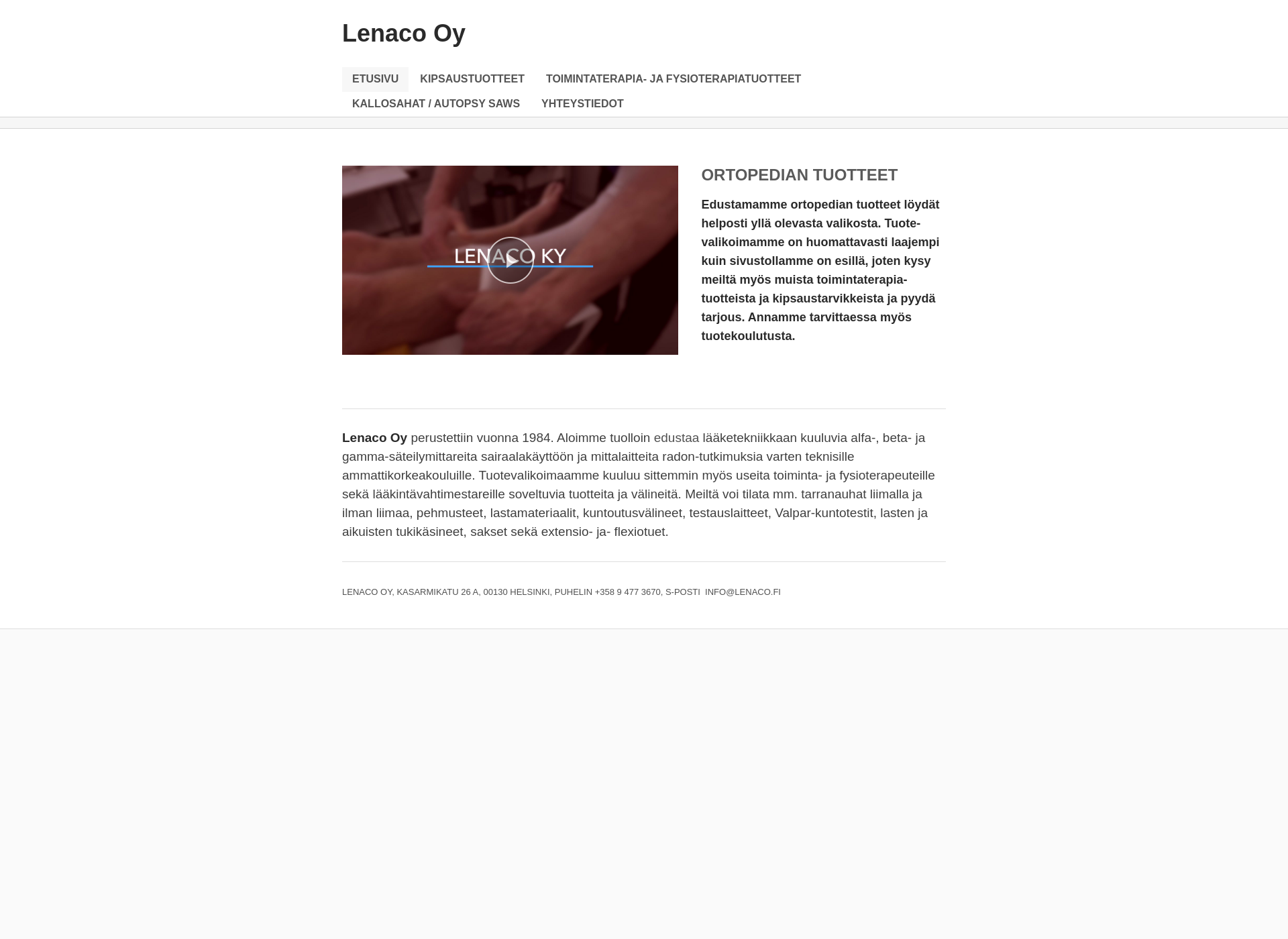Skärmdump för lenaco.fi
