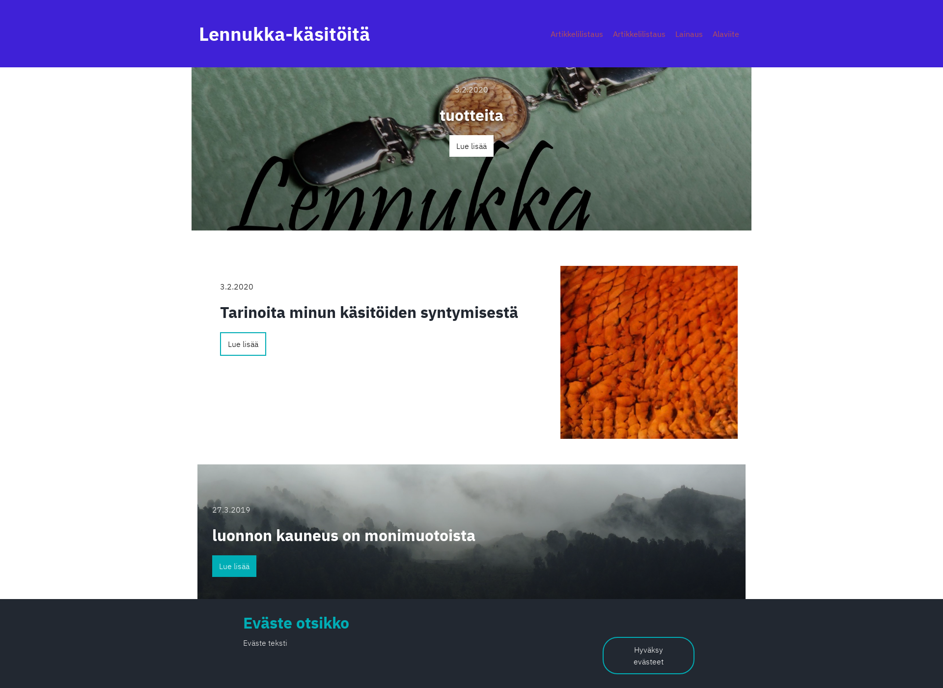Skärmdump för lennukka.fi
