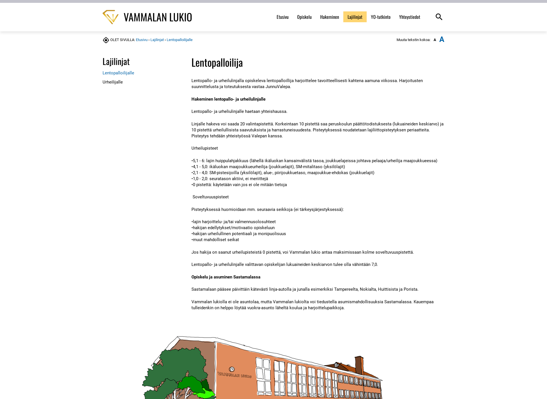 Screenshot for lentopallolinja.fi