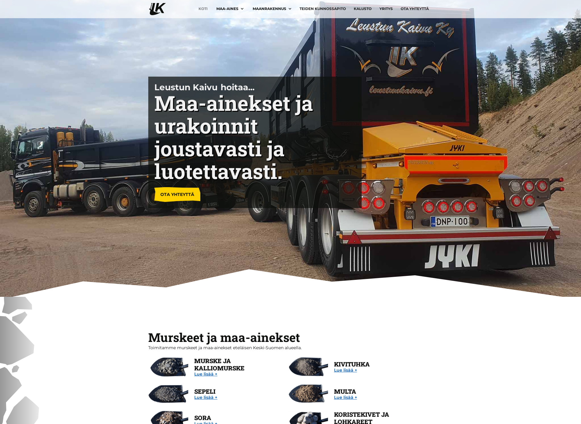 Skärmdump för leustunkaivu.fi