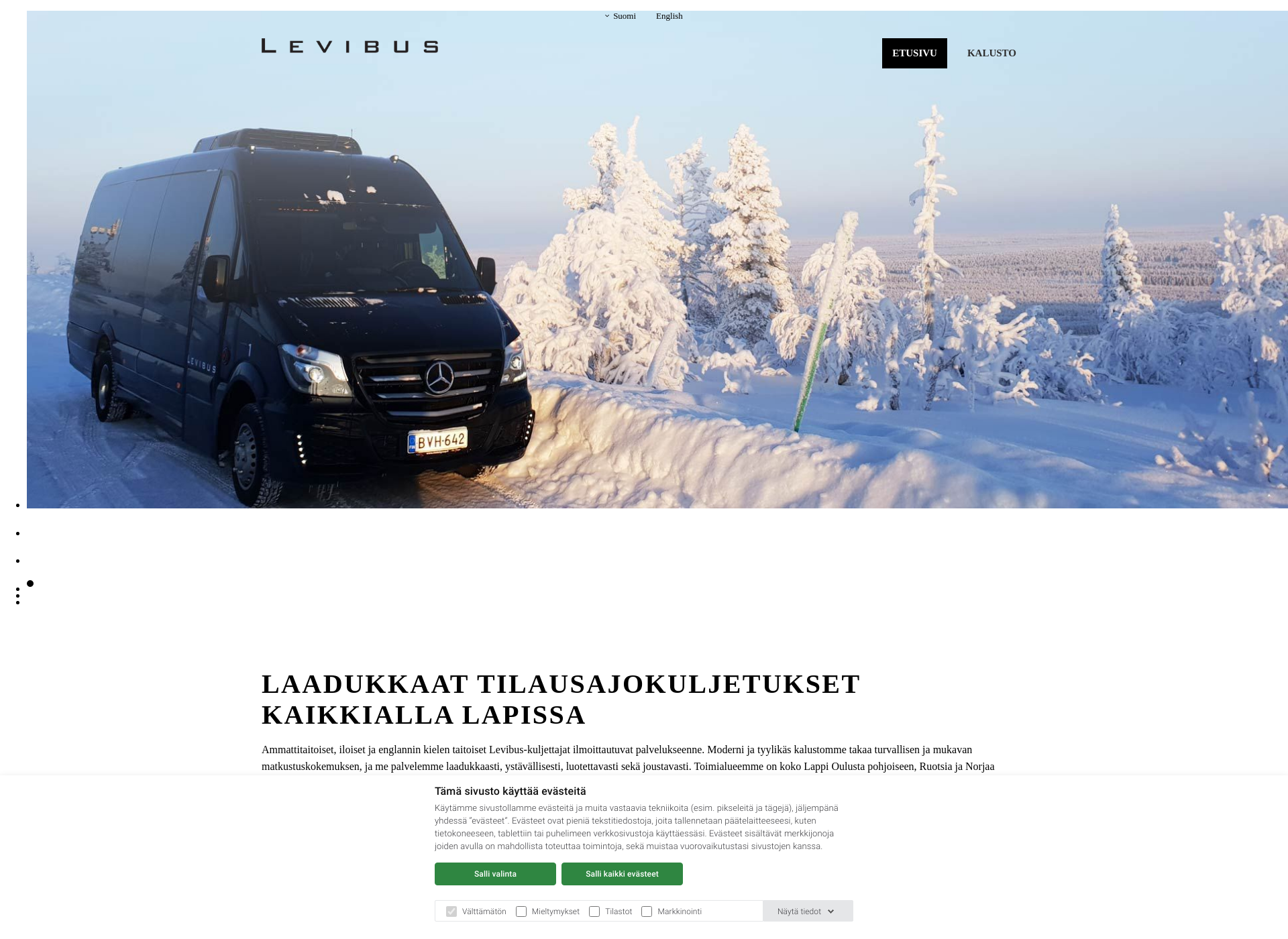 Skärmdump för levibus.fi