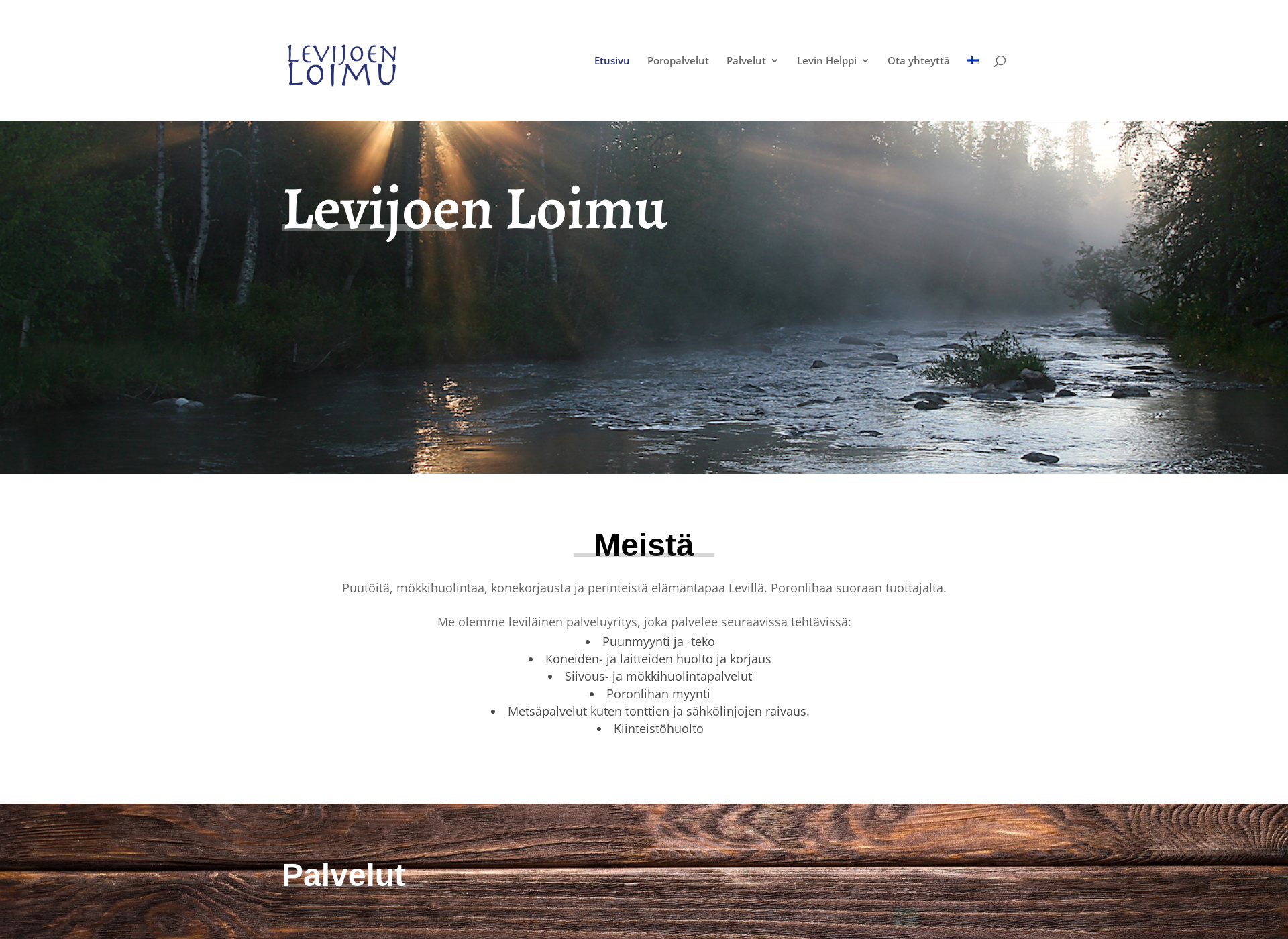 Skärmdump för levijoenloimu.fi