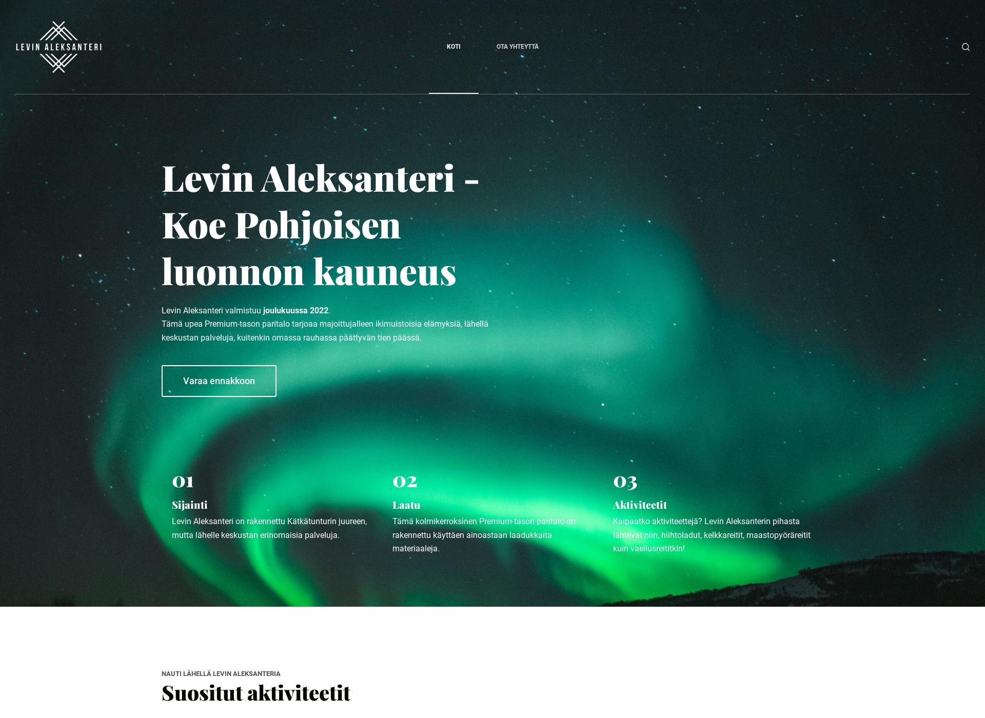 Skärmdump för levinaleksanteri.fi