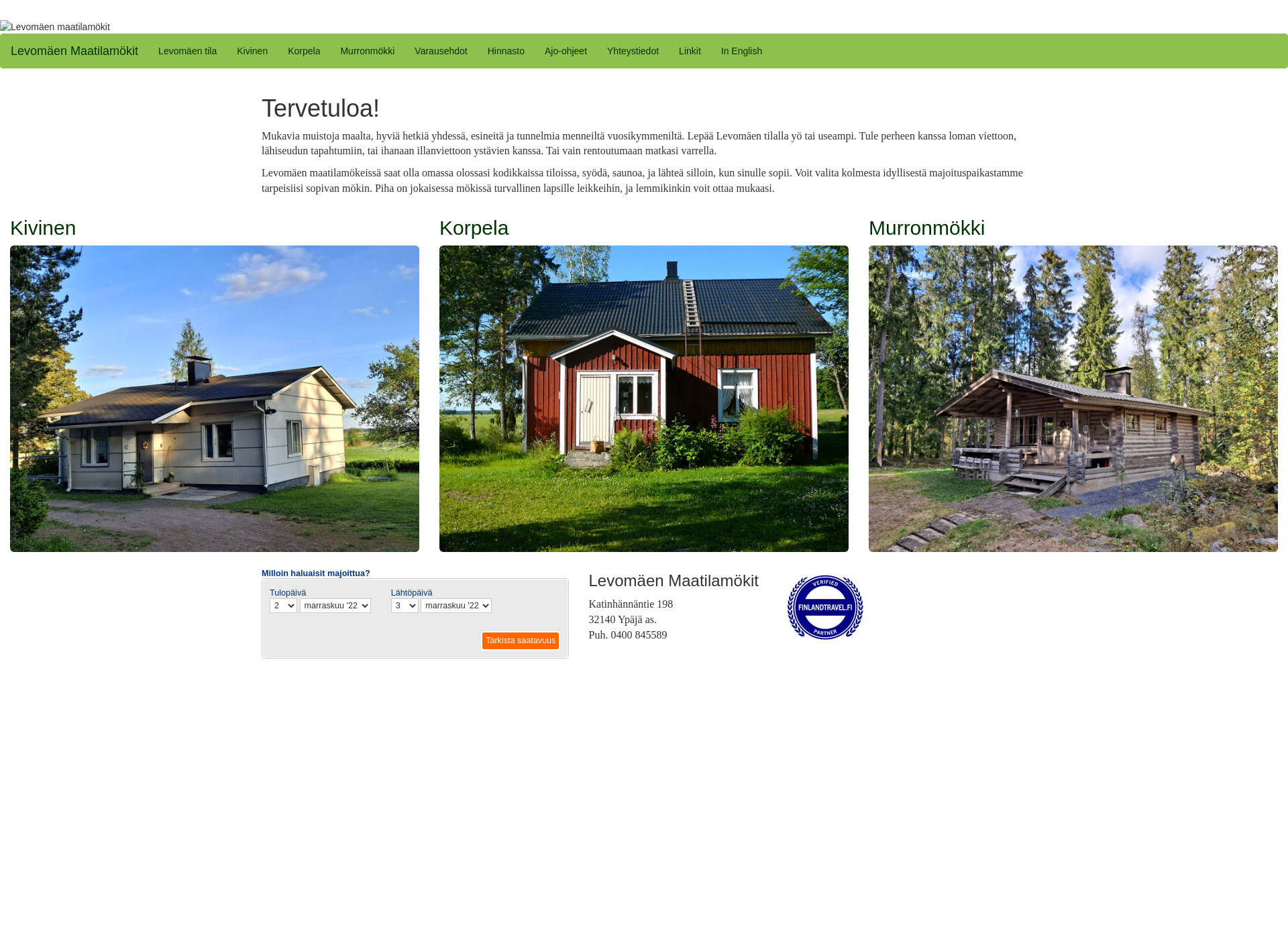 Screenshot for levomaentila.fi