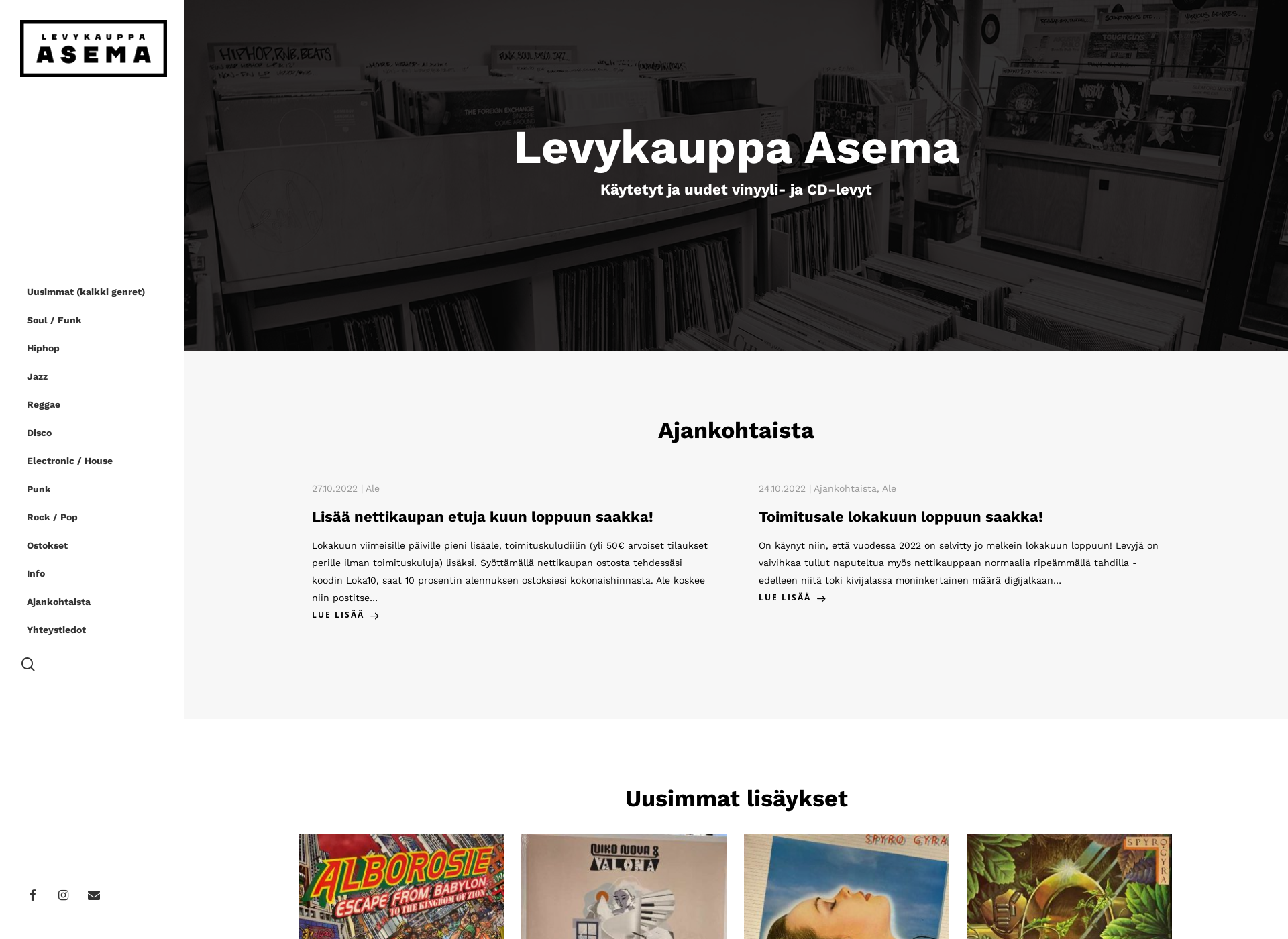 Skärmdump för levykauppa-asema.fi