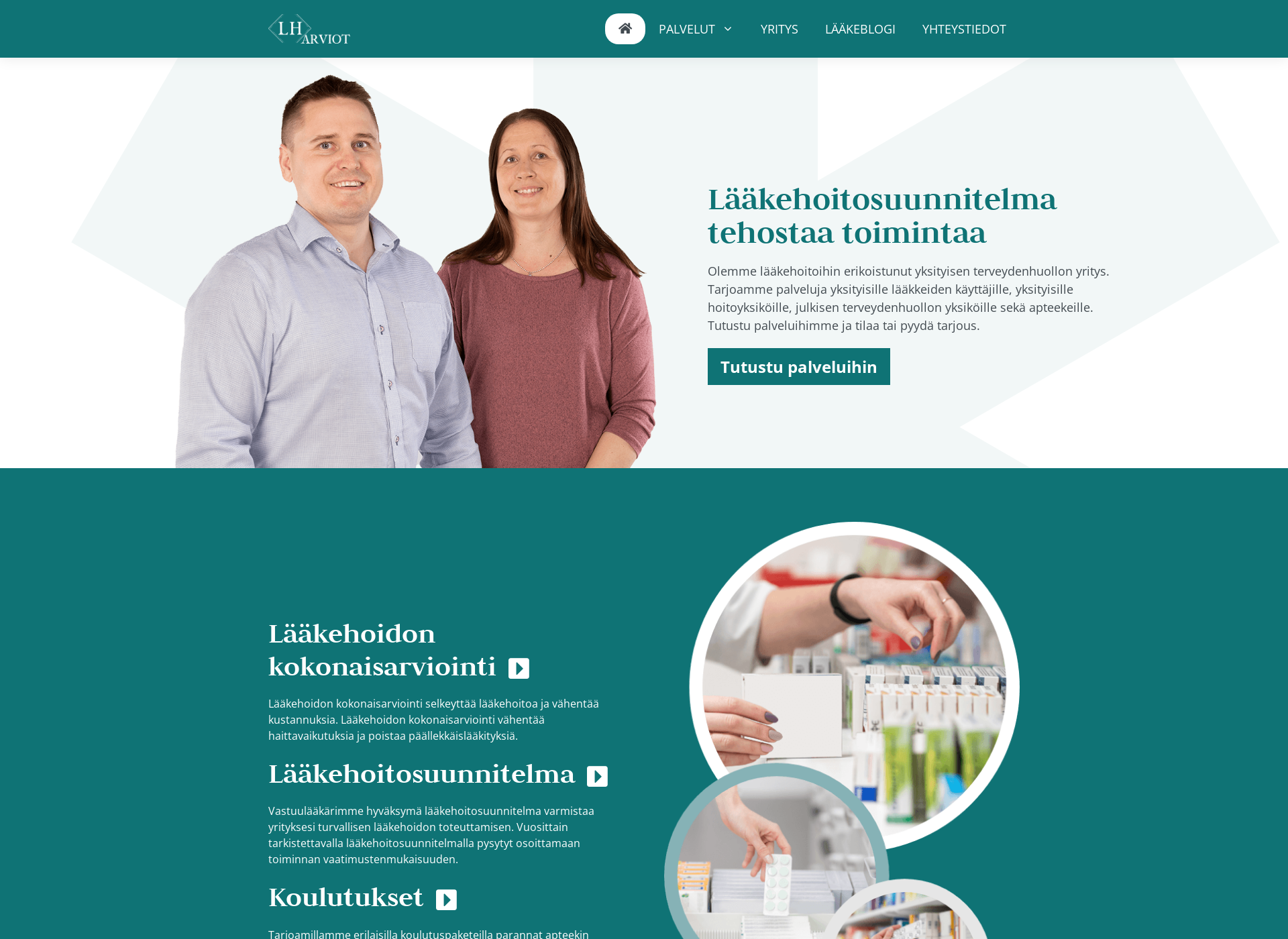 Skärmdump för lharviot.fi
