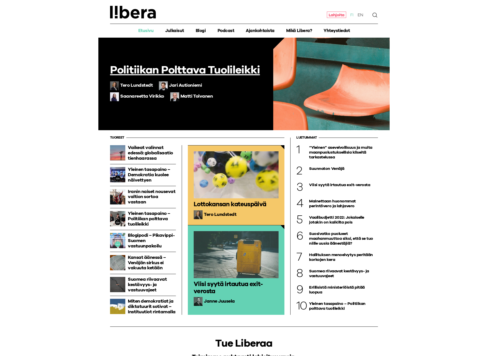 Skärmdump för libera.fi