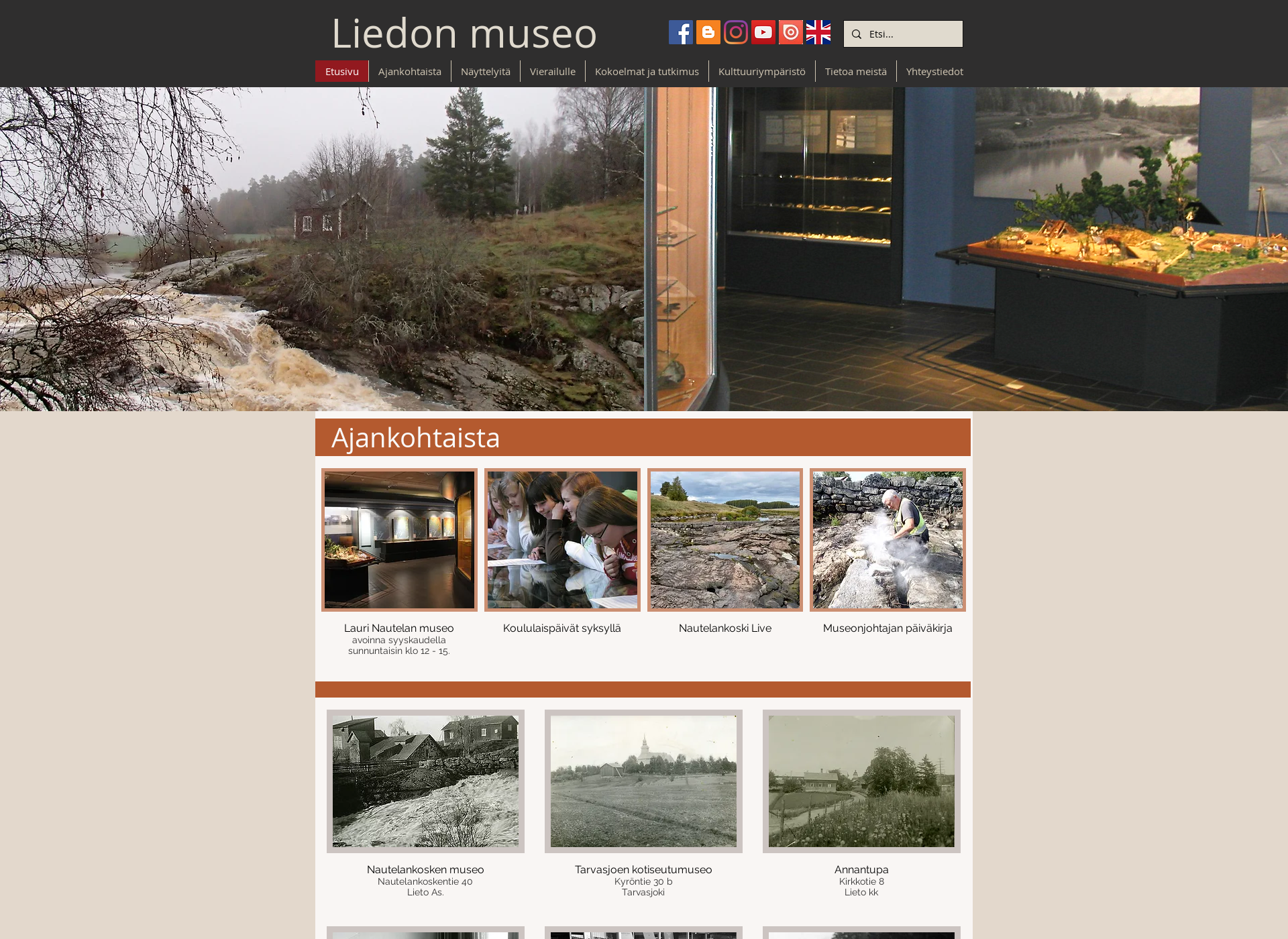 Skärmdump för liedonmuseo.fi