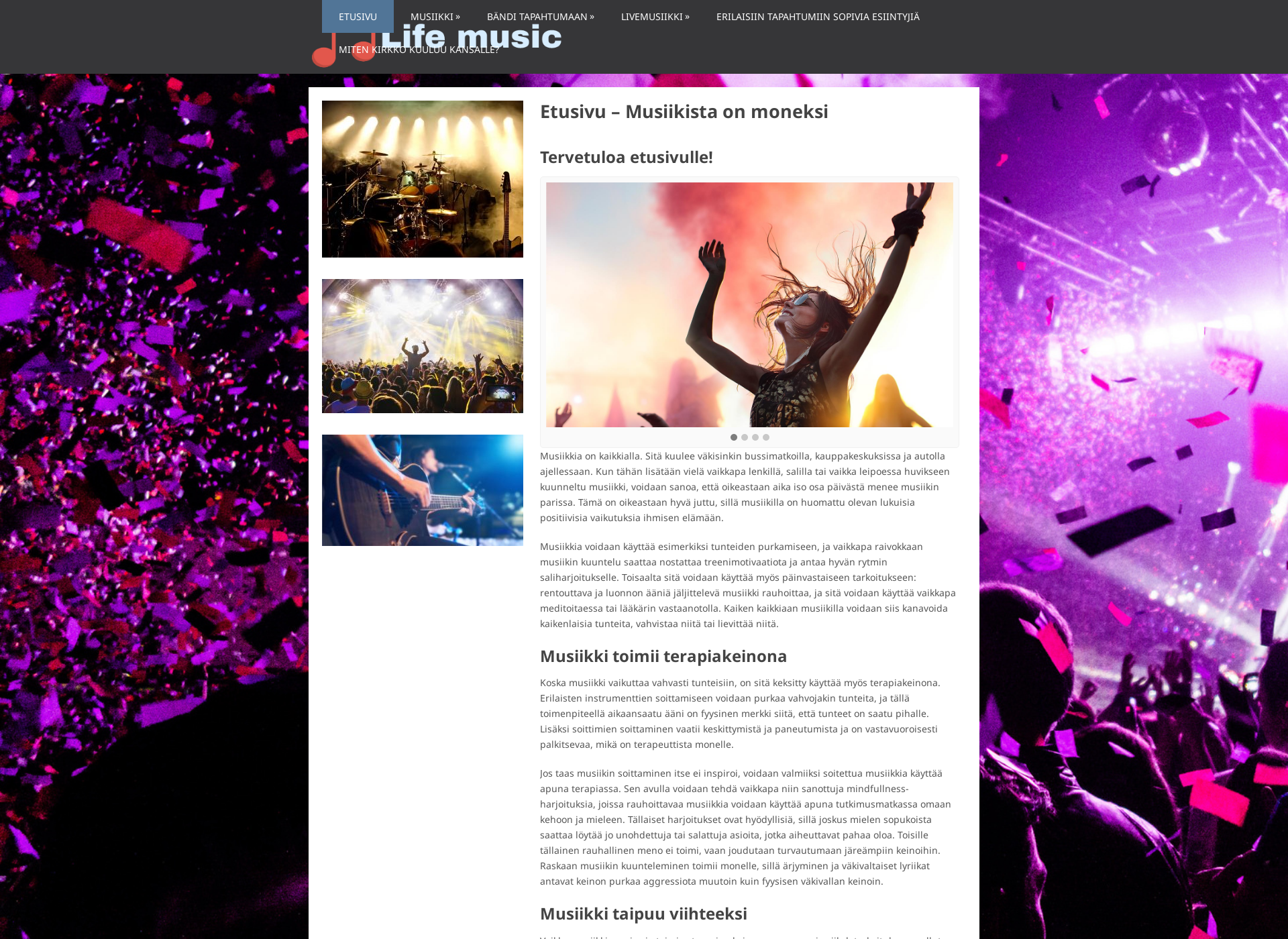 Skärmdump för lifemusic.fi