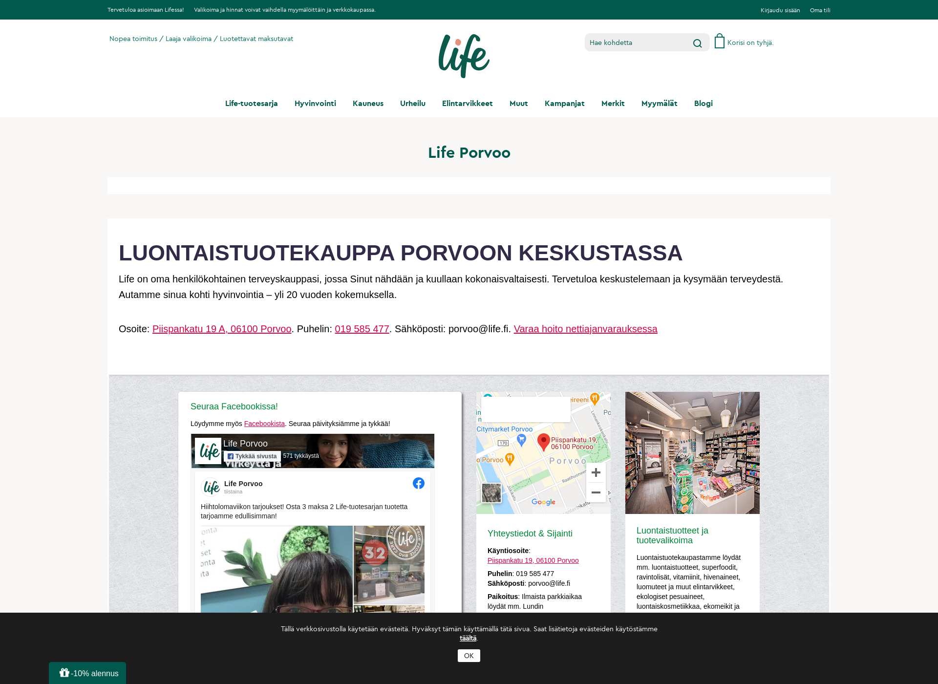 Skärmdump för lifeporvoo.fi