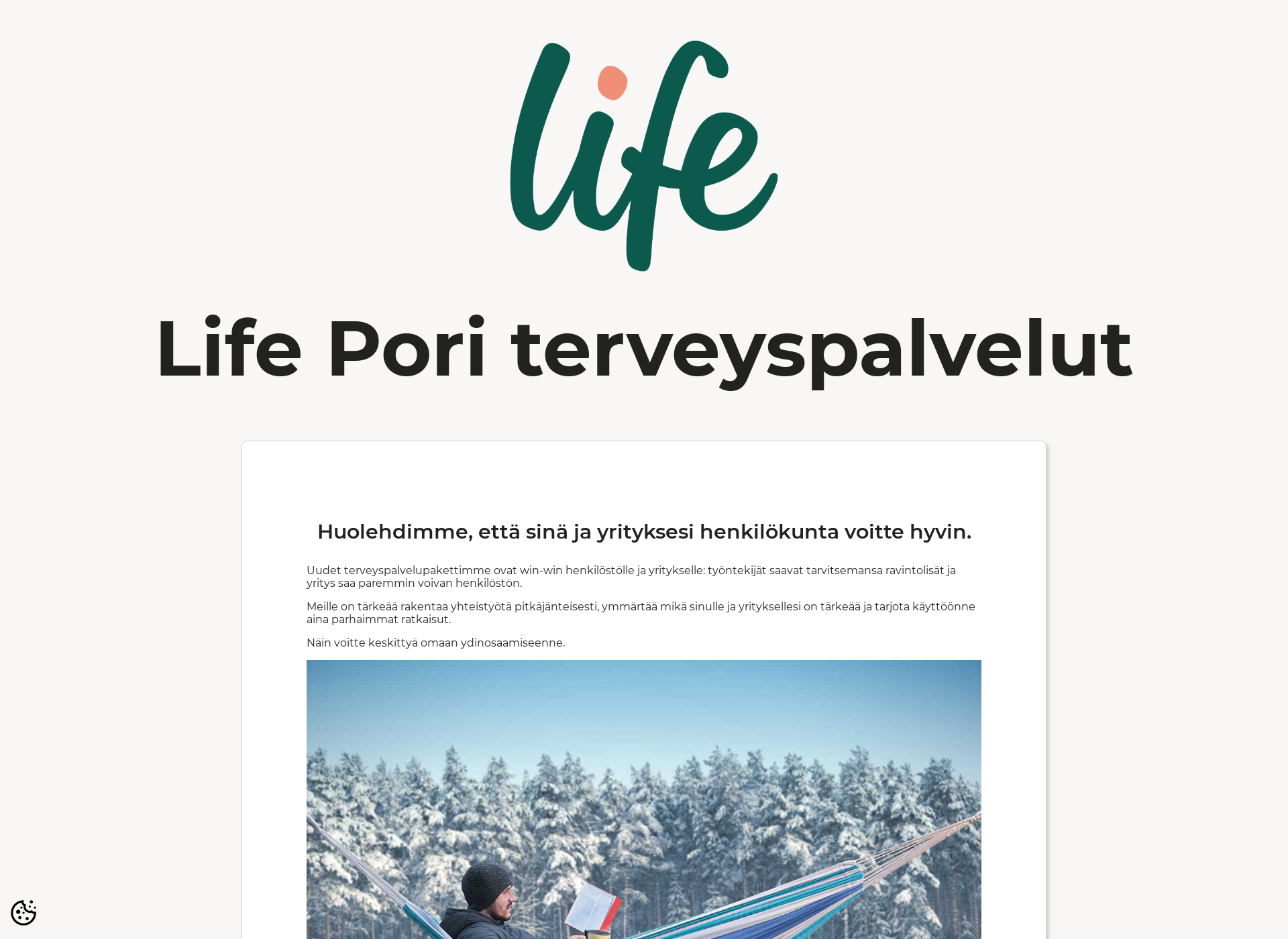 Skärmdump för lifeterveyspalvelut.fi