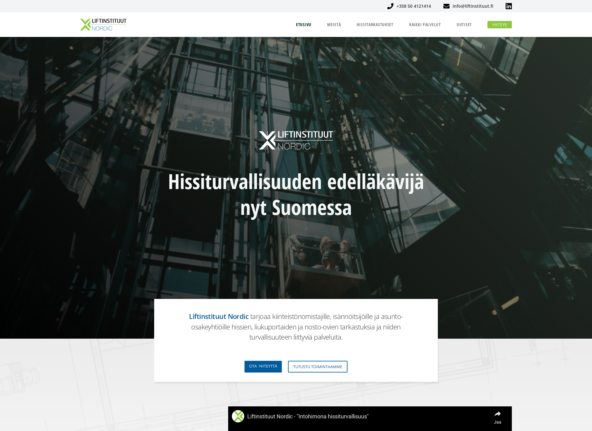 Skärmdump för liftinstituut.fi