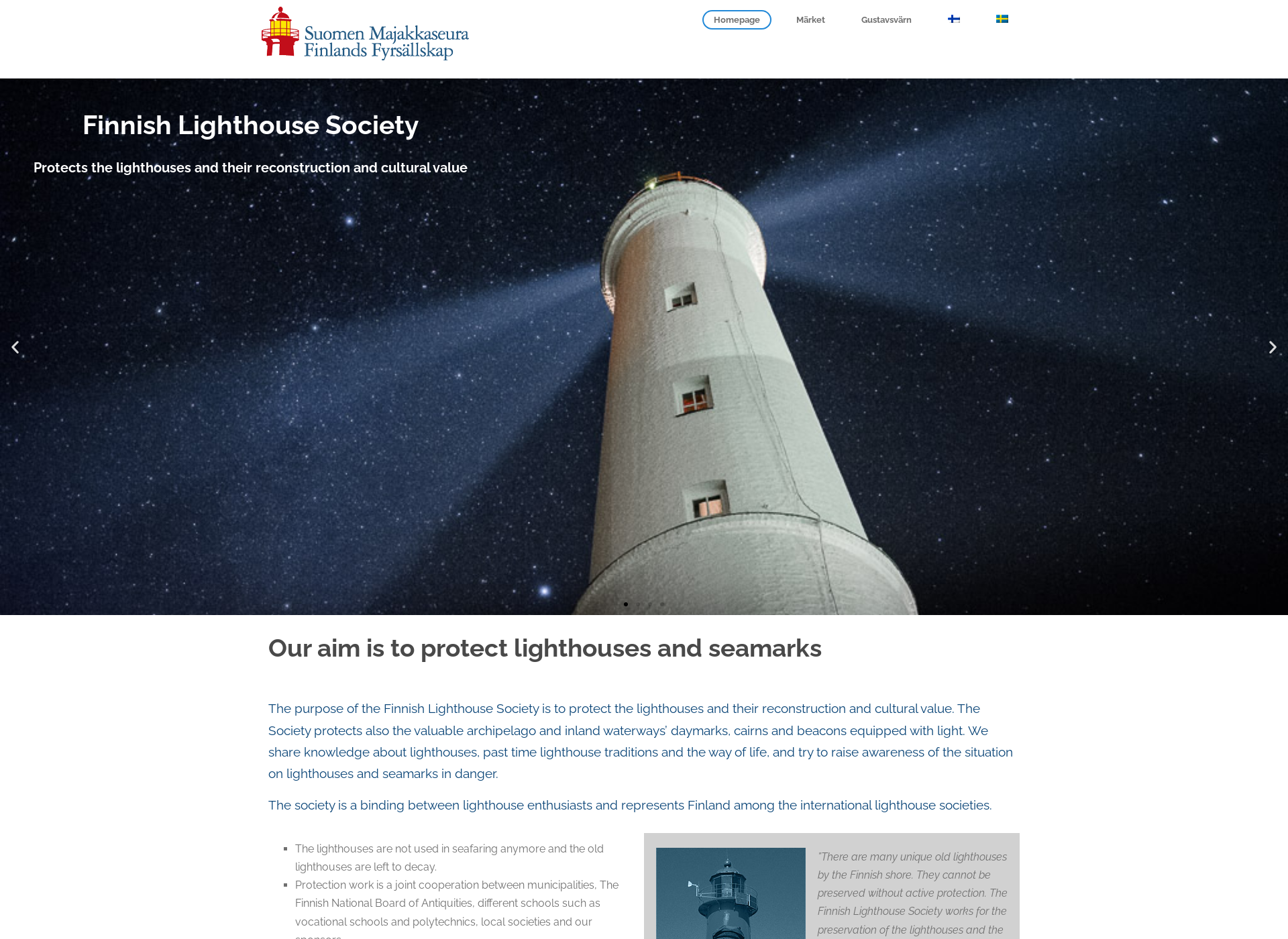 Screenshot for lighthousesociety.fi