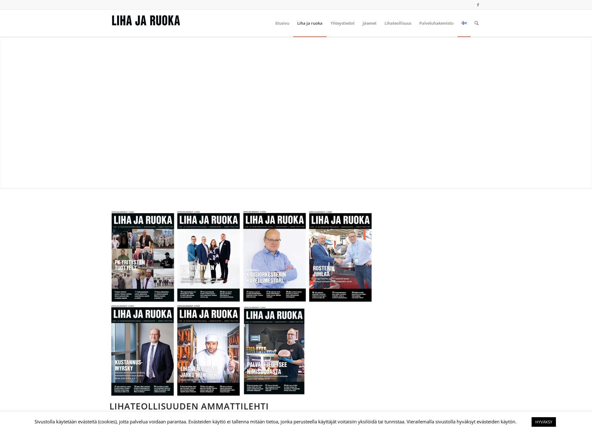 Skärmdump för lihajaruoka.fi