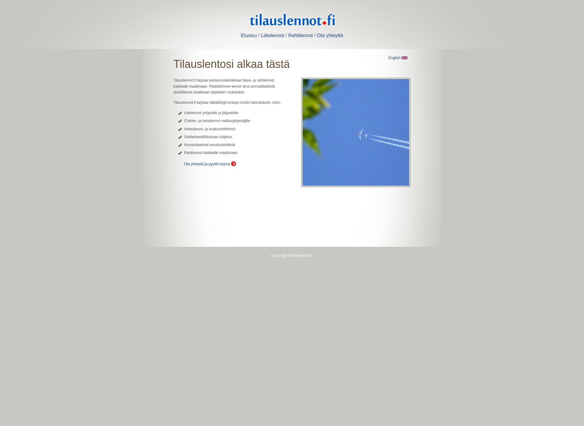 Screenshot for liikelento.fi