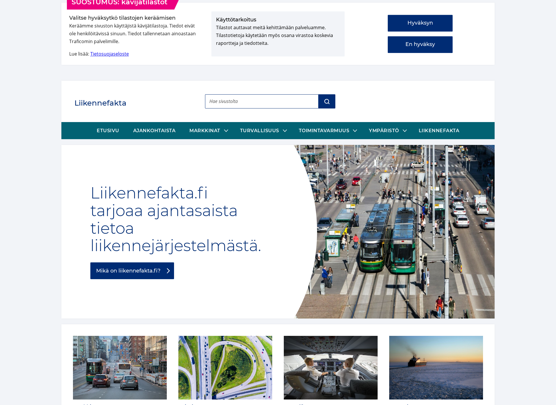 Näyttökuva liikennefakta.fi
