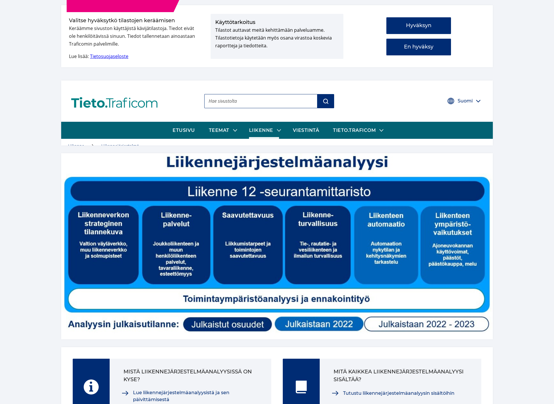 Screenshot for liikennejärjestelmä.fi
