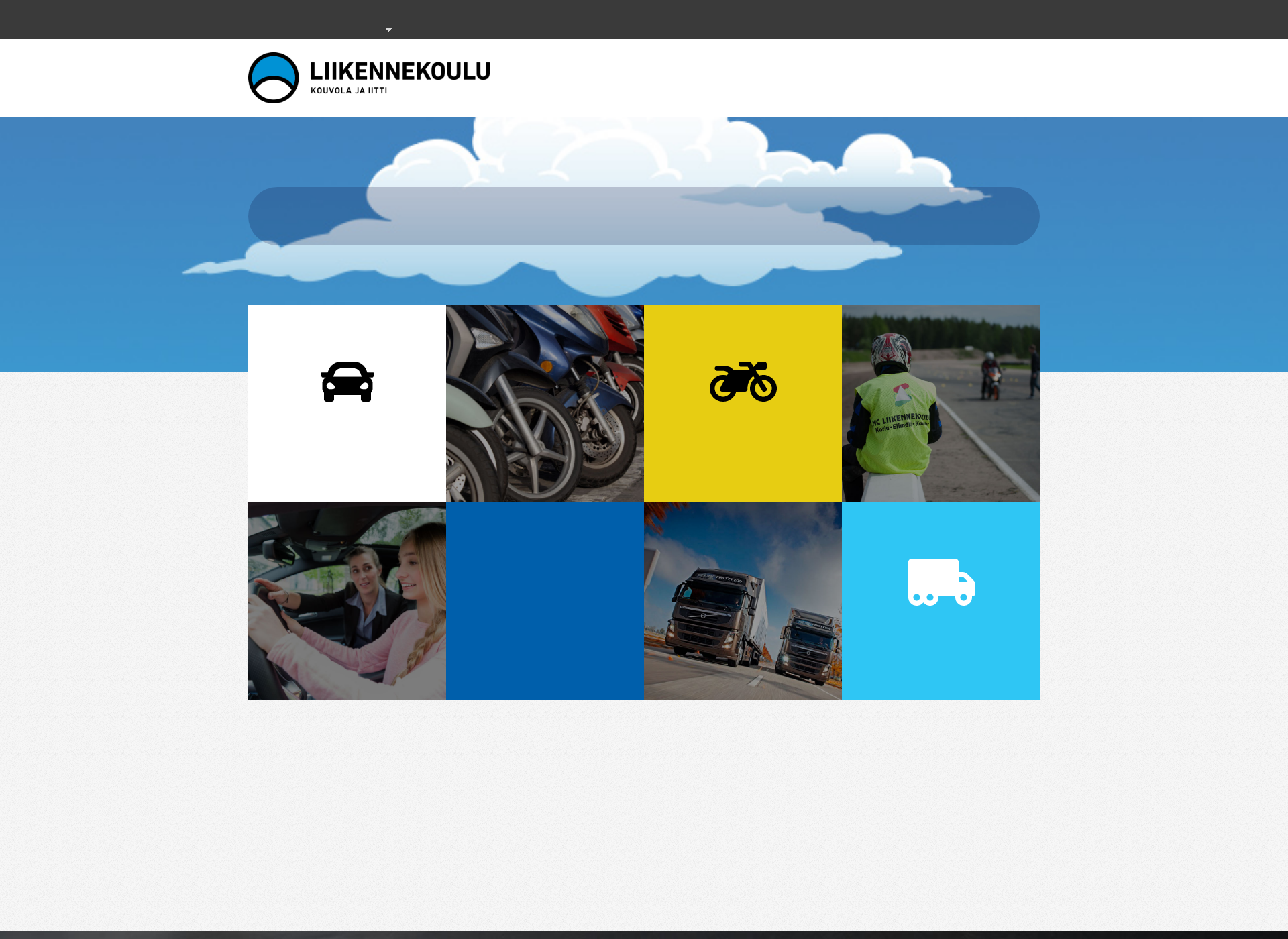 Skärmdump för liikennekoulut.fi