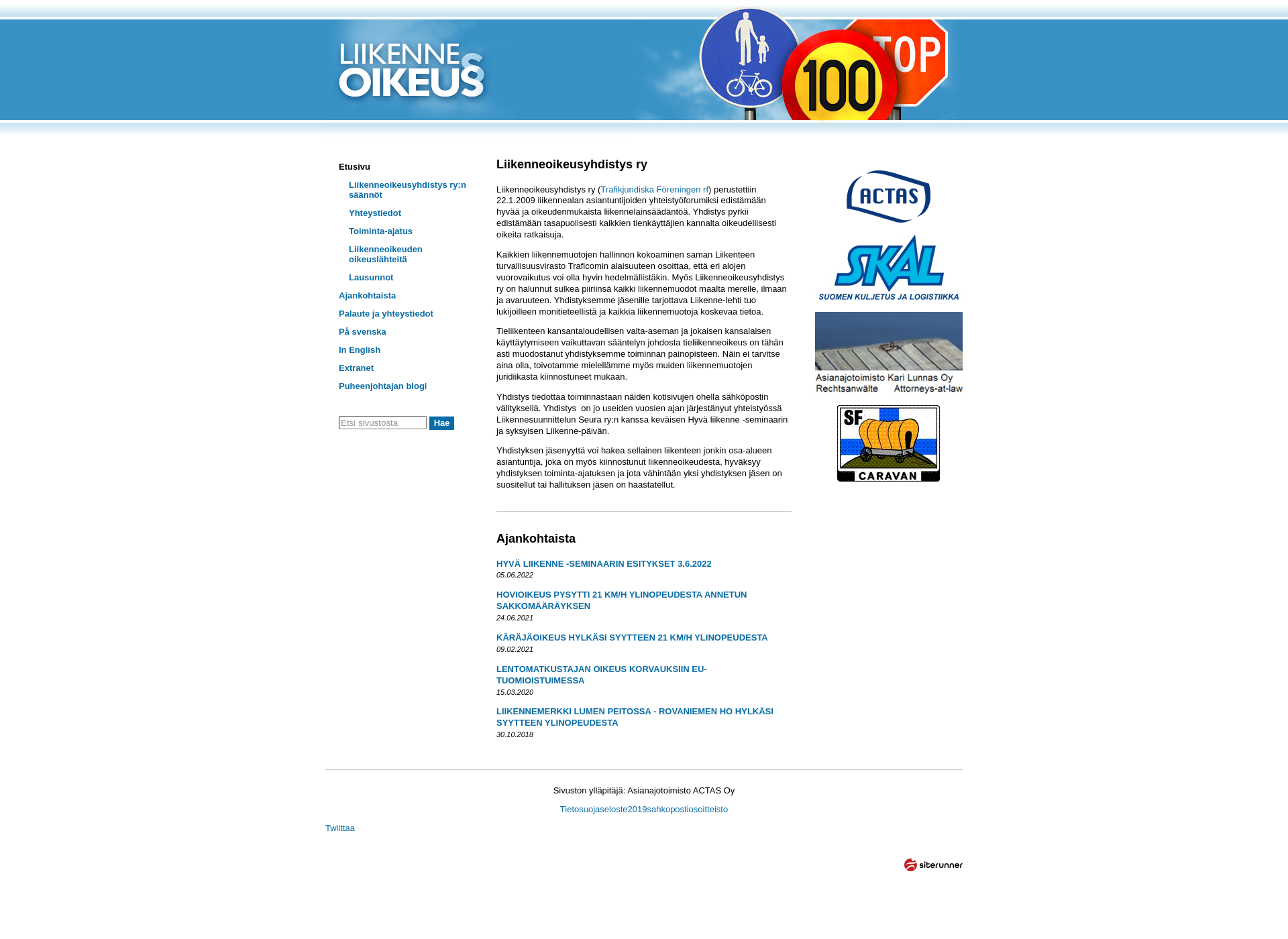 Screenshot for liikenneoikeus.fi
