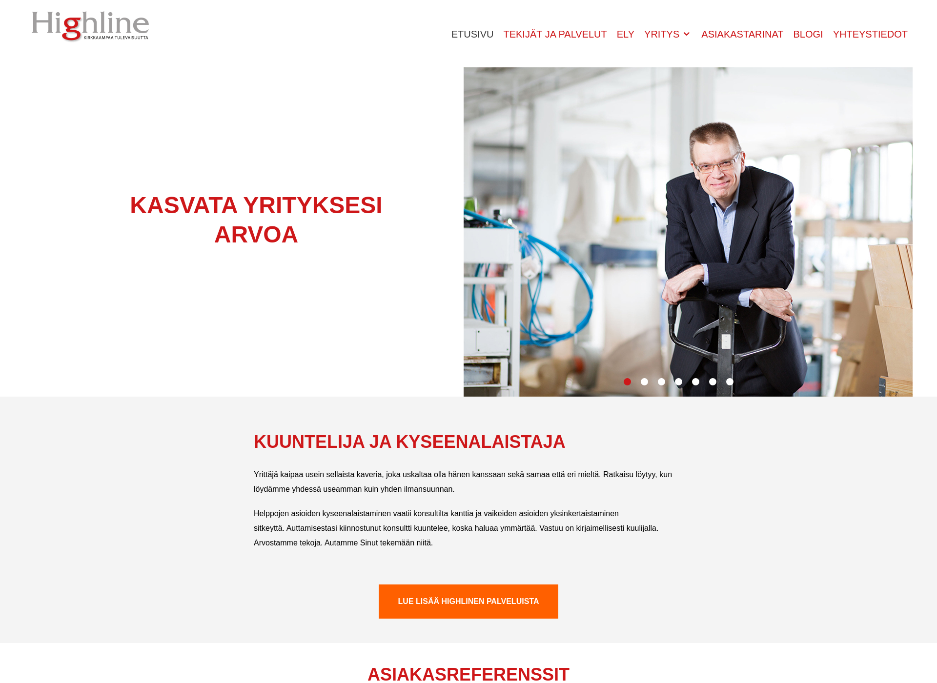 Skärmdump för liiketoimintasuunnitelma.fi