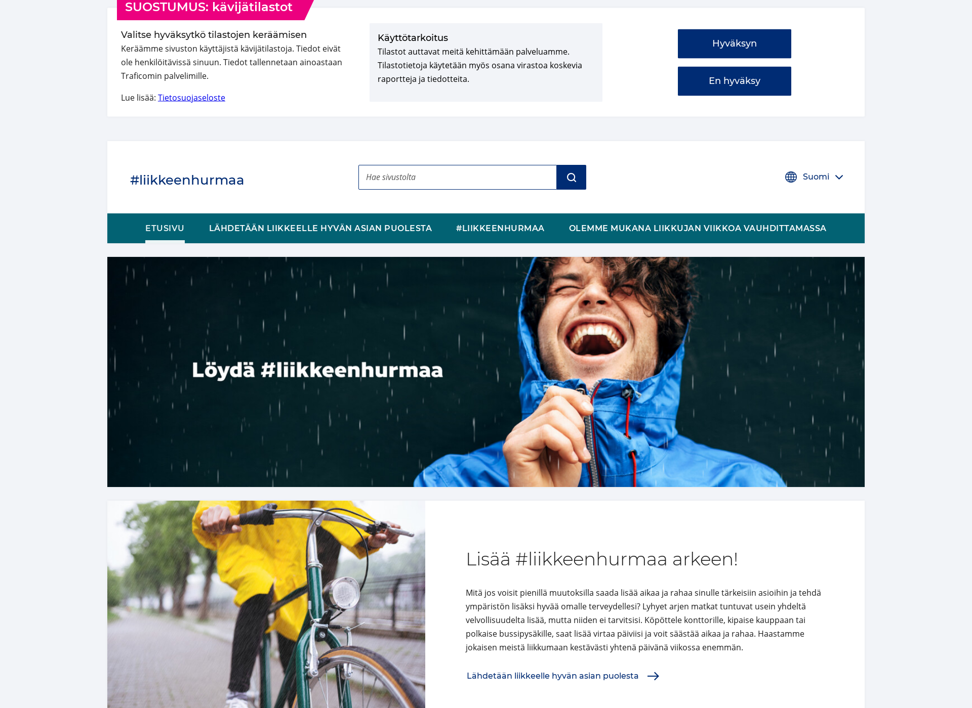 Skärmdump för liikkeenhurmaa.fi