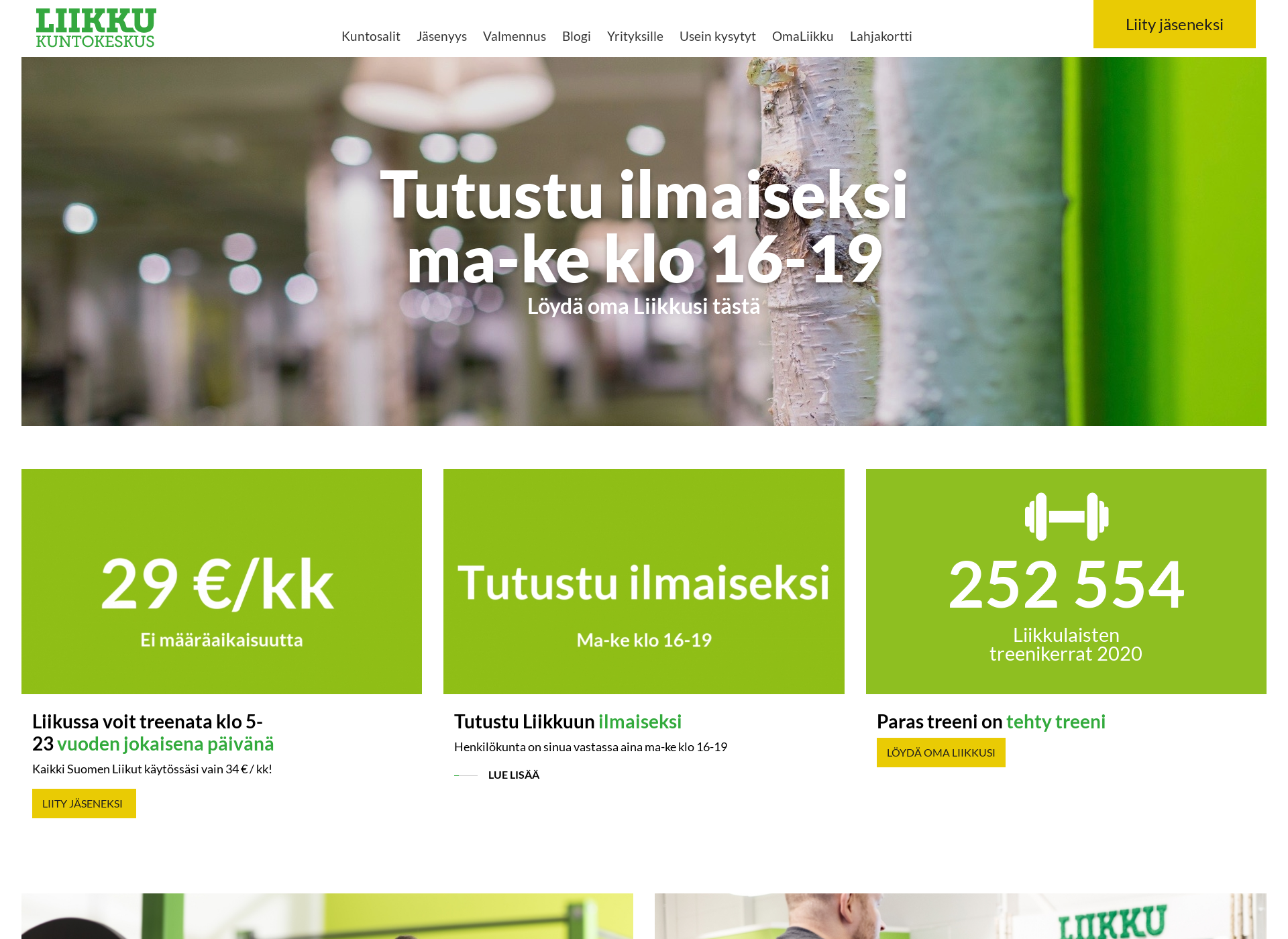 Skärmdump för liikkujyvaskyla.fi