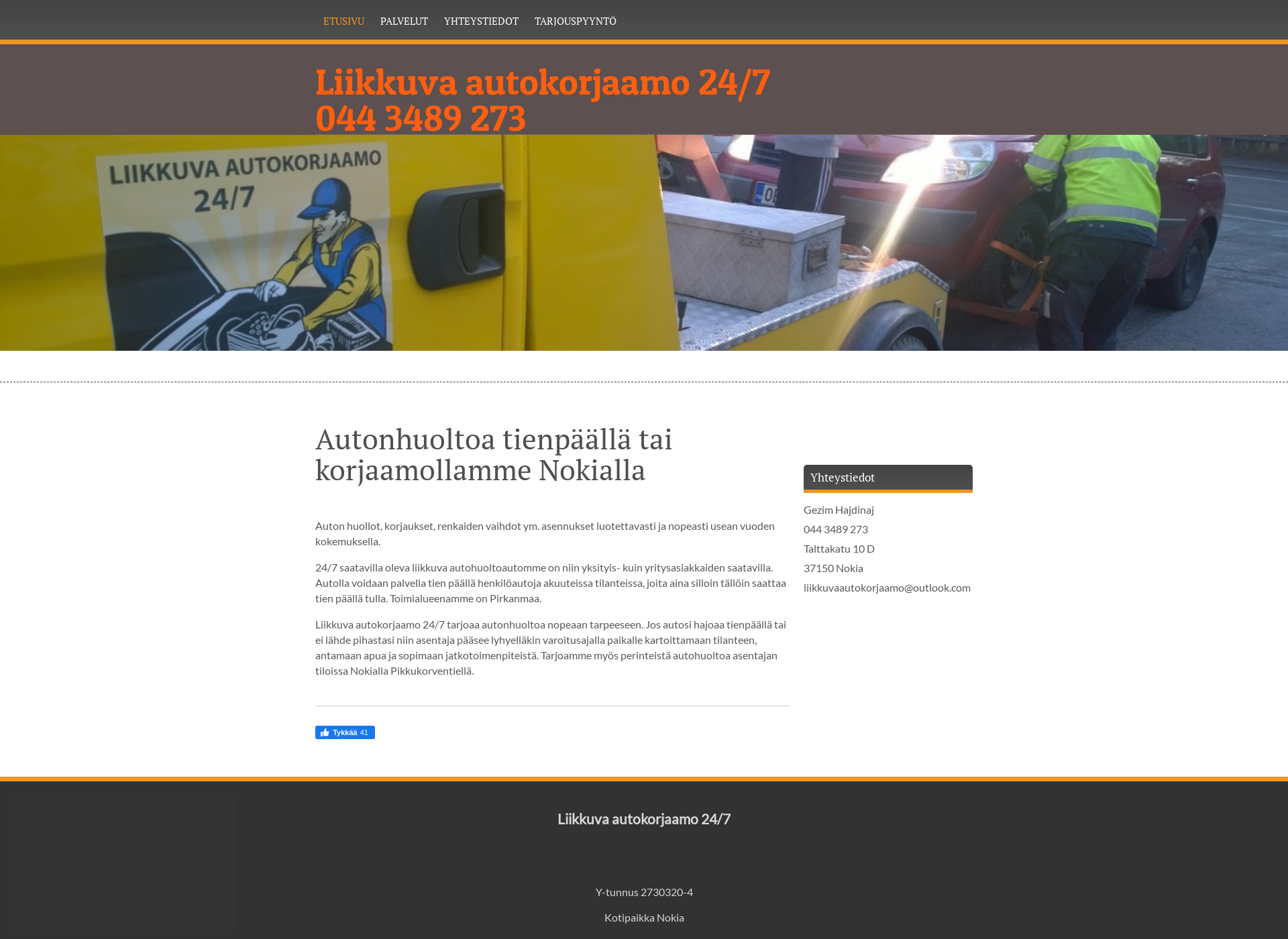 Screenshot for liikkuvaautokorjaamo.fi