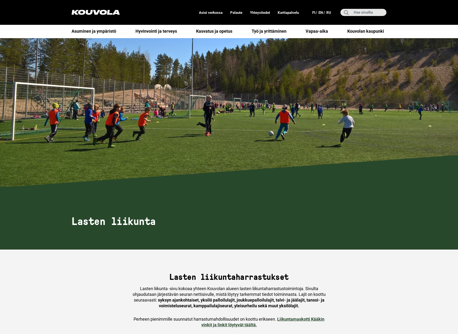 Screenshot for liikkuvakouvola.fi